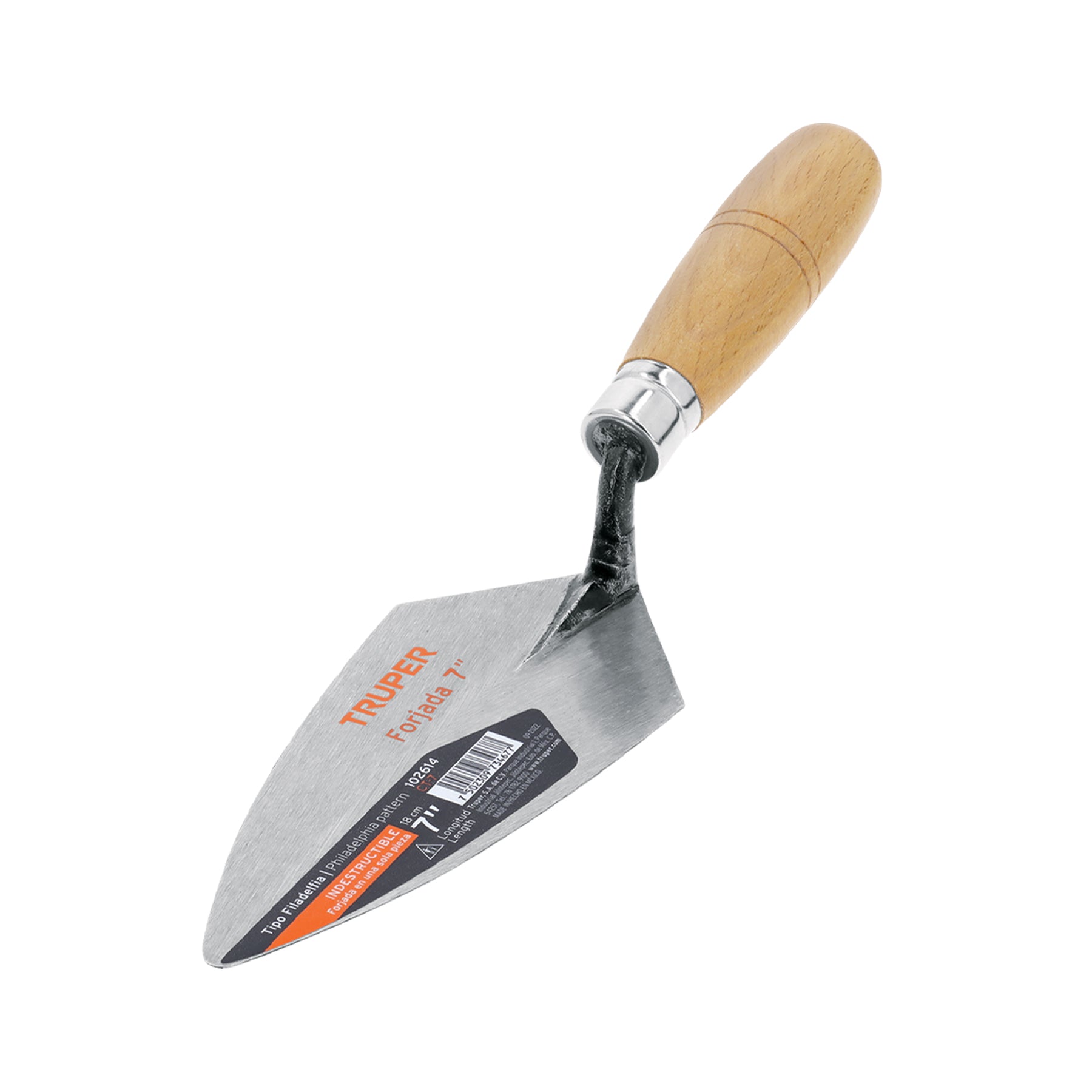 Cuchara para albañil 7" forjada tipo Filadelfia, Truper
