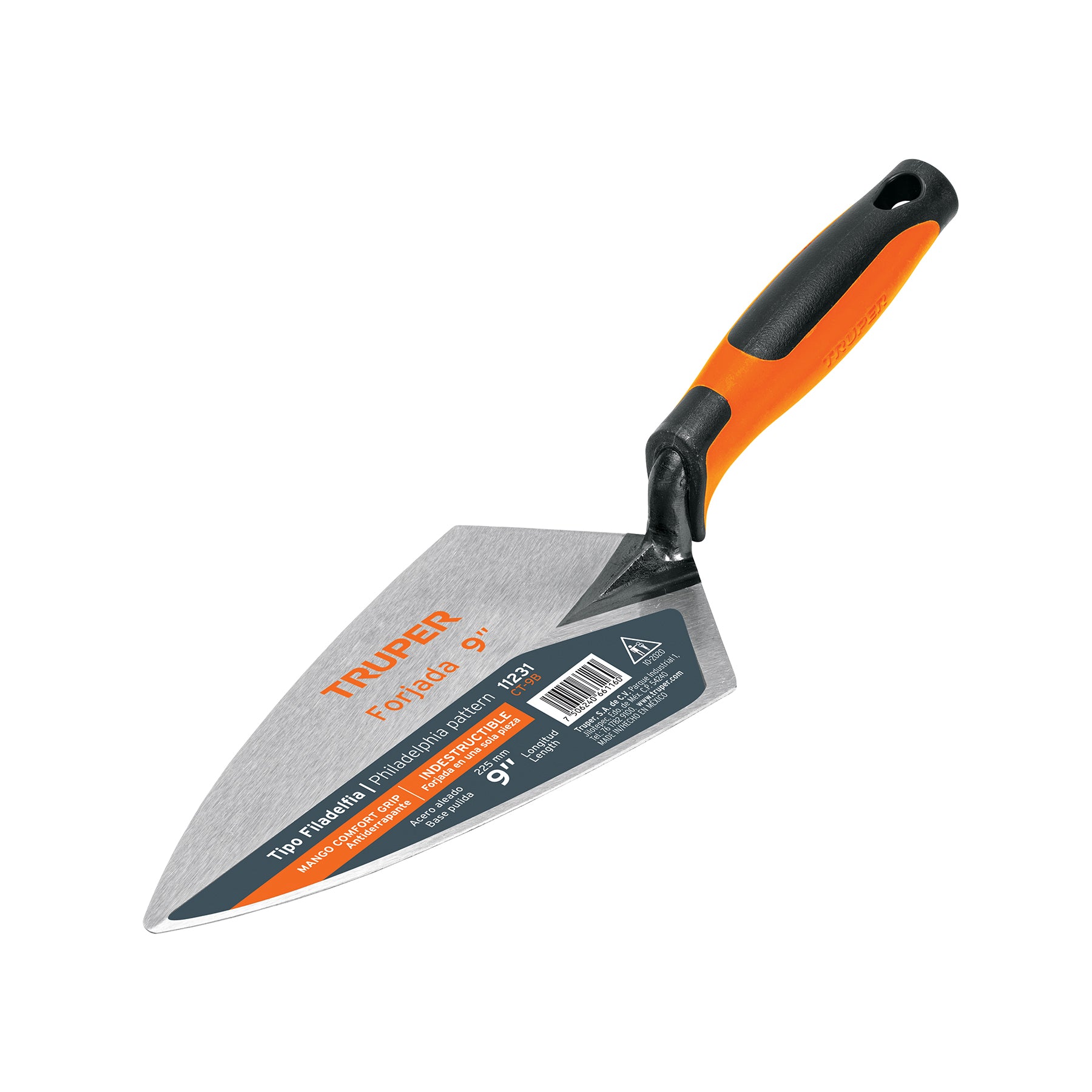Cuchara para albañil 9" forjada tipo Filadelfia, mango Comfort