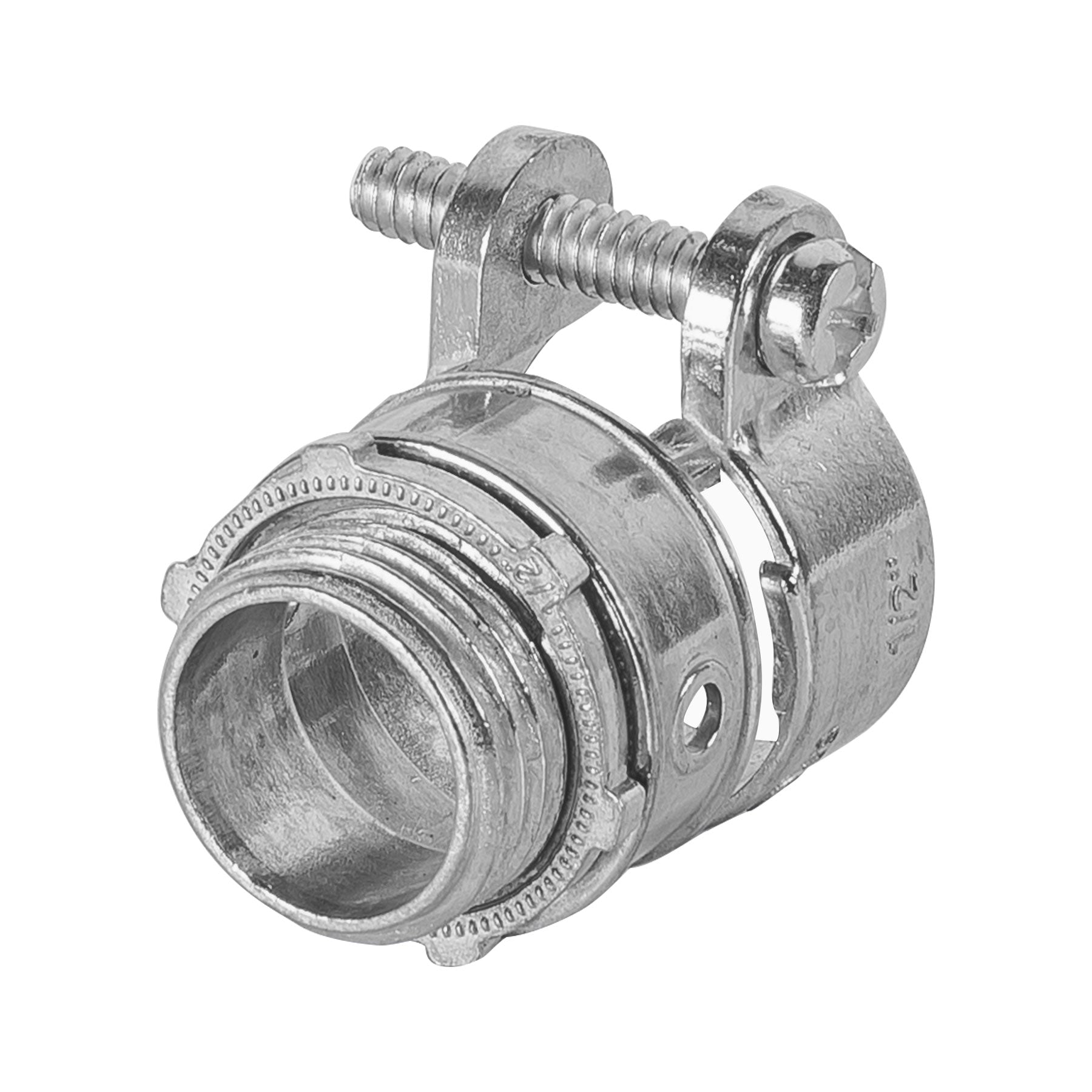 Conector recto 1/2" para tubo flexible metálico, Volteck