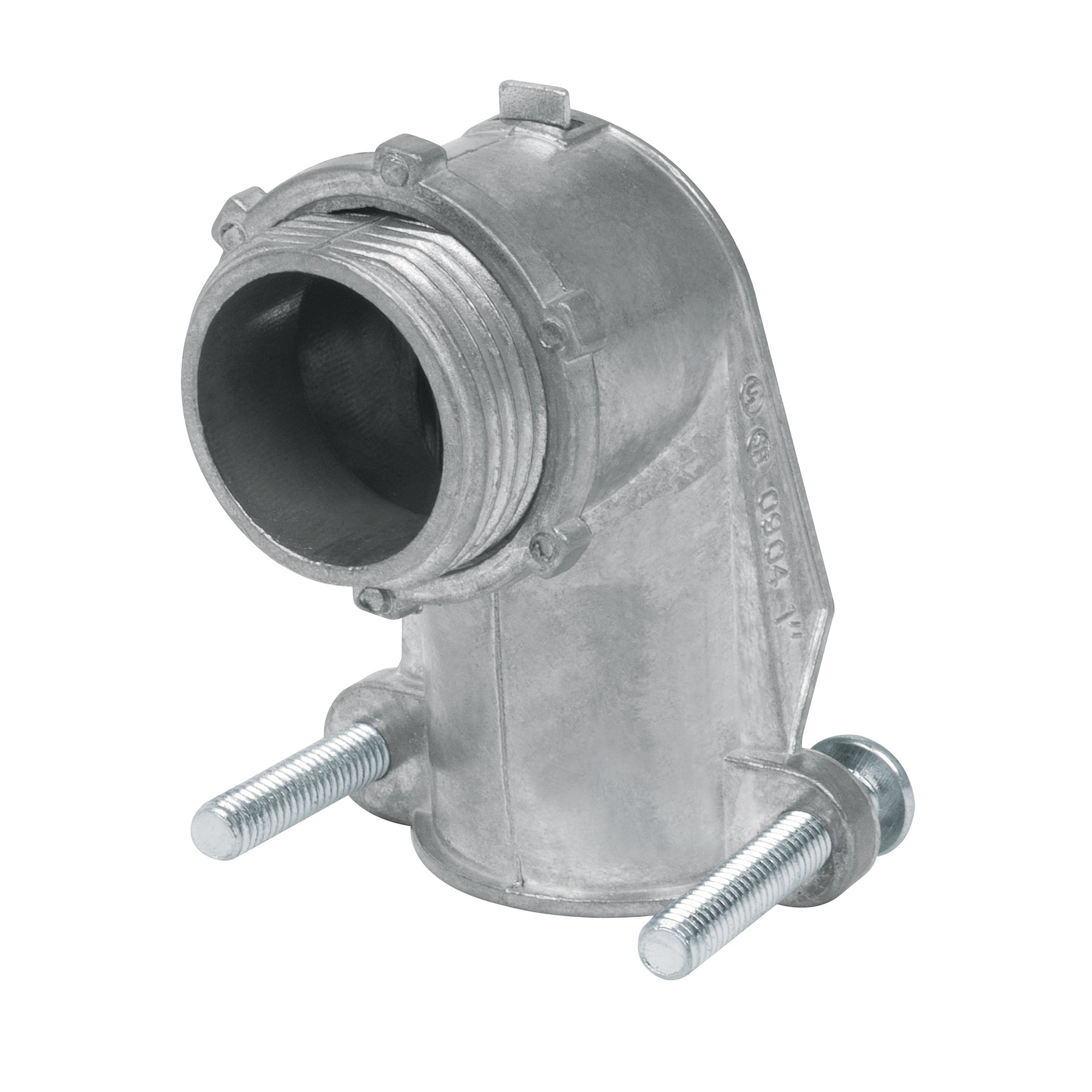 Conector curvo 1" para tubo flexible metálico, Volteck