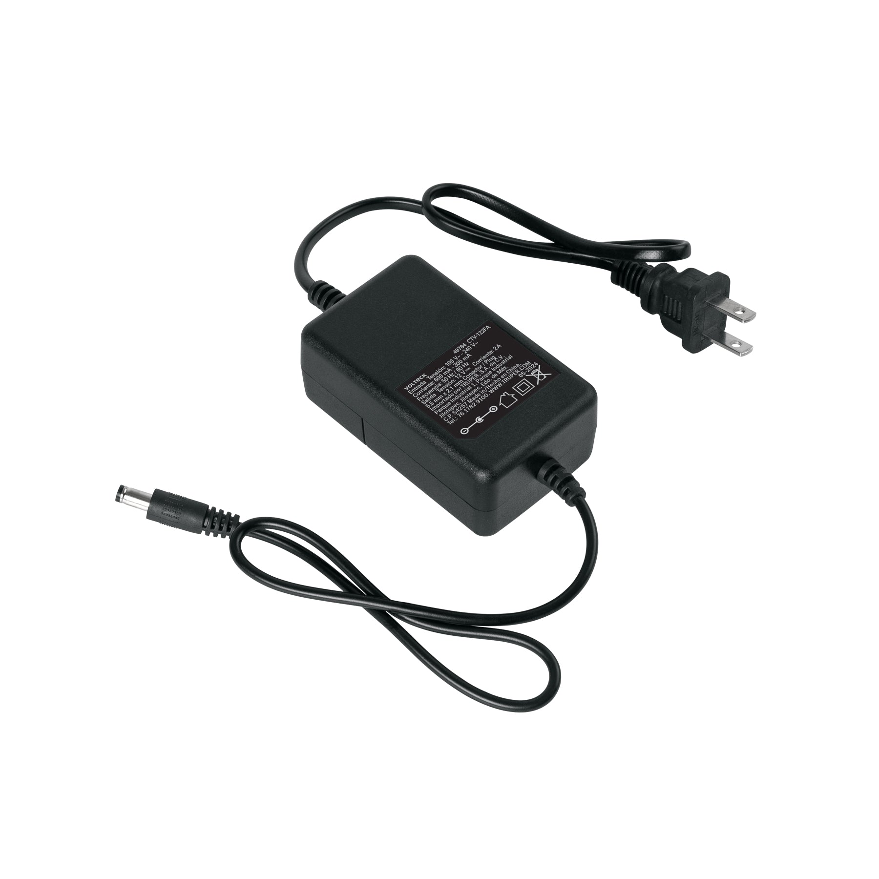 Fuente de Alimentación 12V 2A para CCTV, Volteck, CTV-122FA, 49784