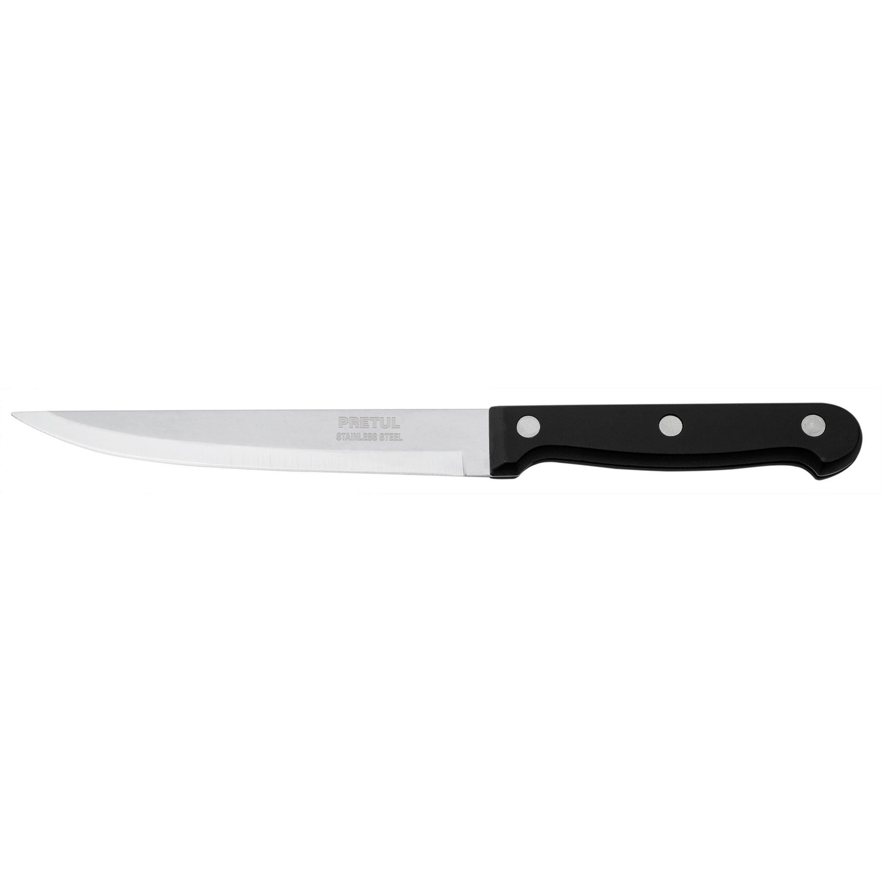 Cuchillo liso para asado 5" mango de plástico, Pretul