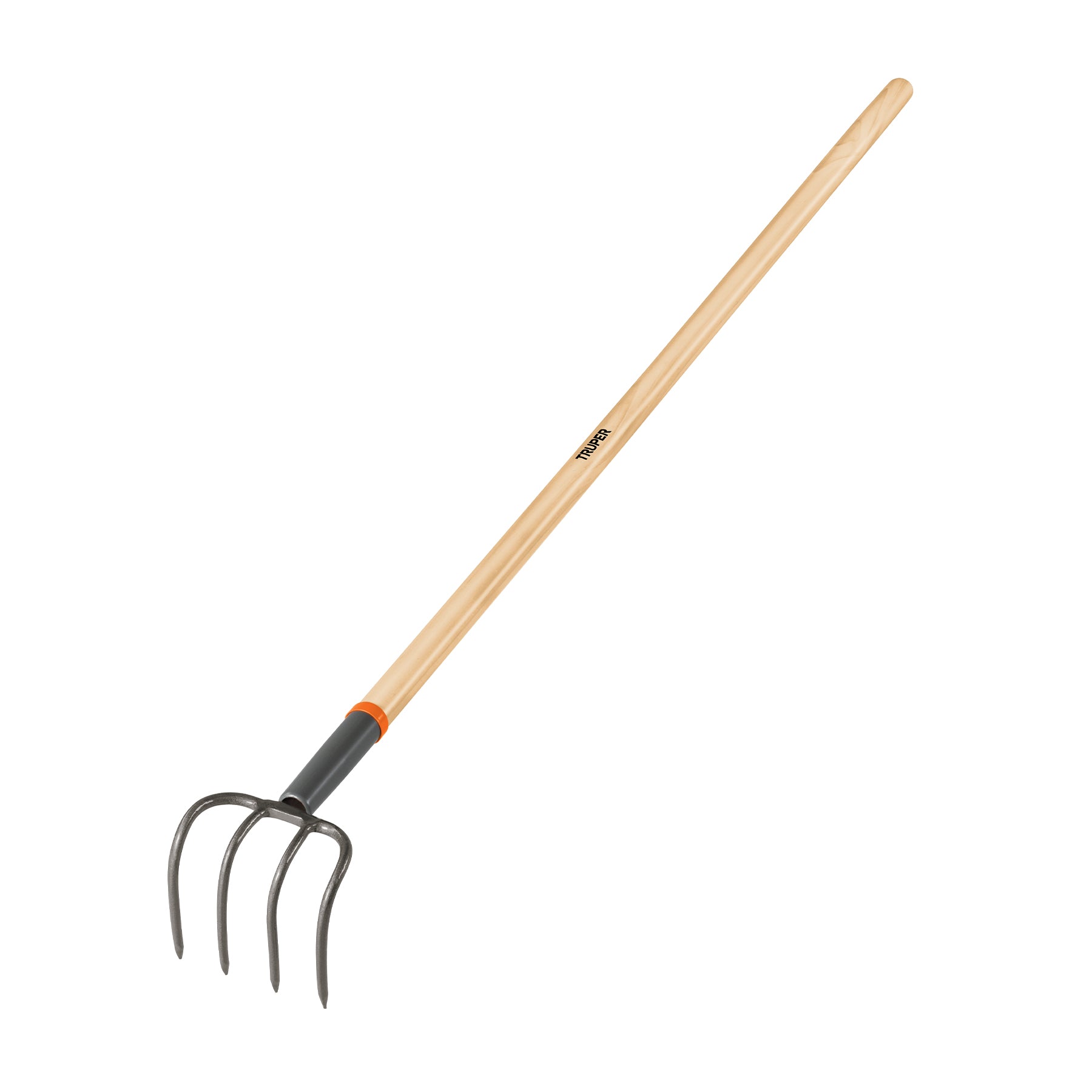 Cultivador forjado, 4 dientes, mango de madera 54", Truper