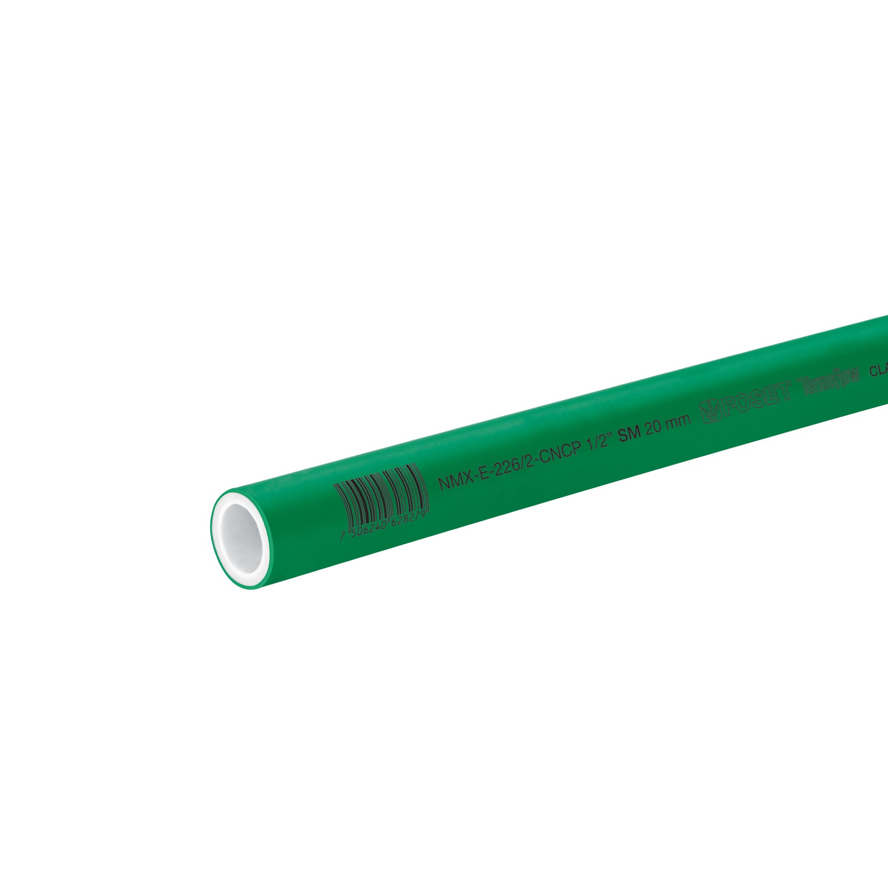 Tubo de 20mm (1/2") PPR hidráulico, 4m, 0.5kg, Foset