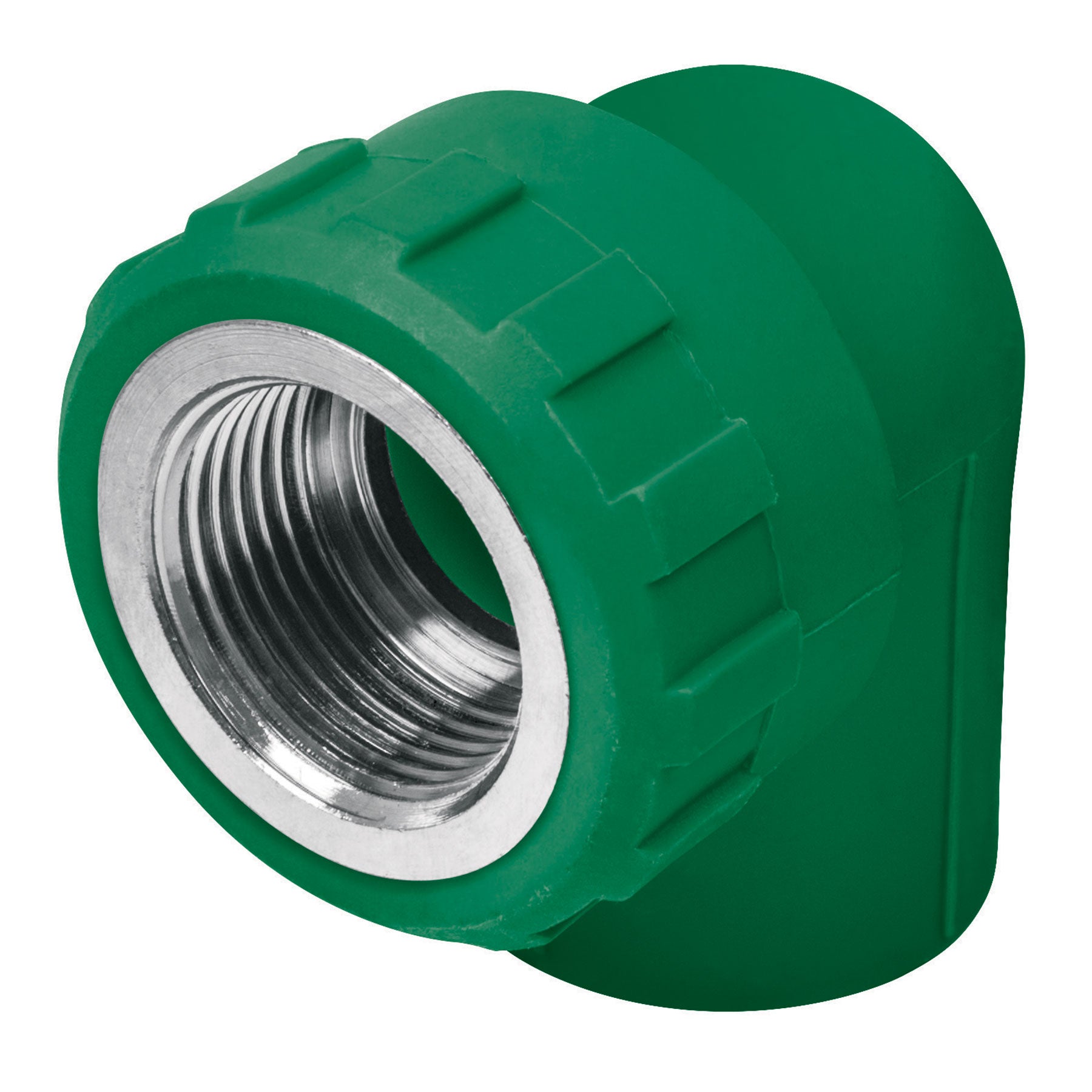 Codo 90∞ PPR, 1/2", rosca hembra con inserto metálico, Foset