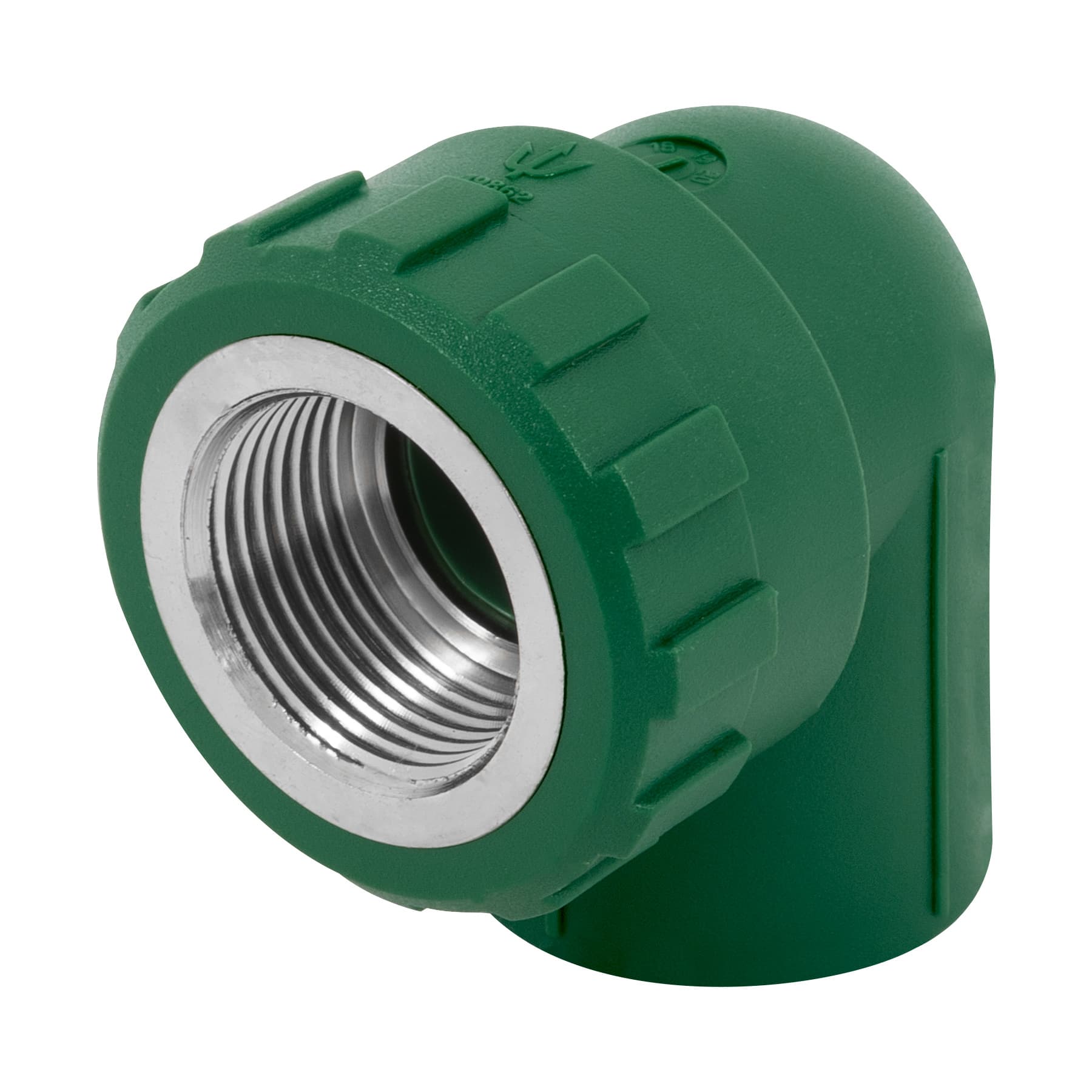 Codo 90∞ PPR, 3/4", rosca hembra con inserto metálico, Foset
