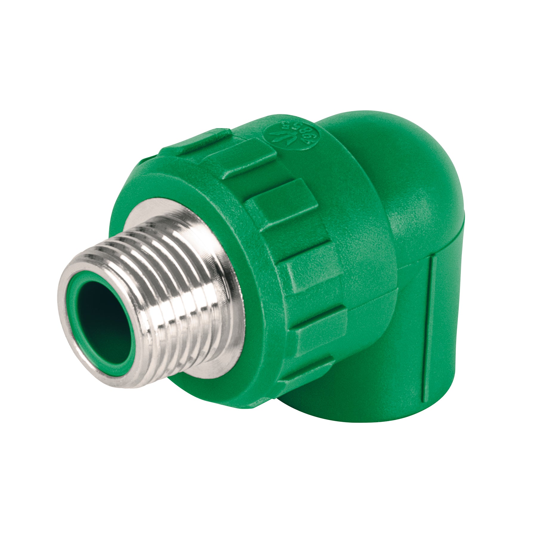 Codo 90∞ PPR, 1/2", rosca macho con inserto metálico, Foset