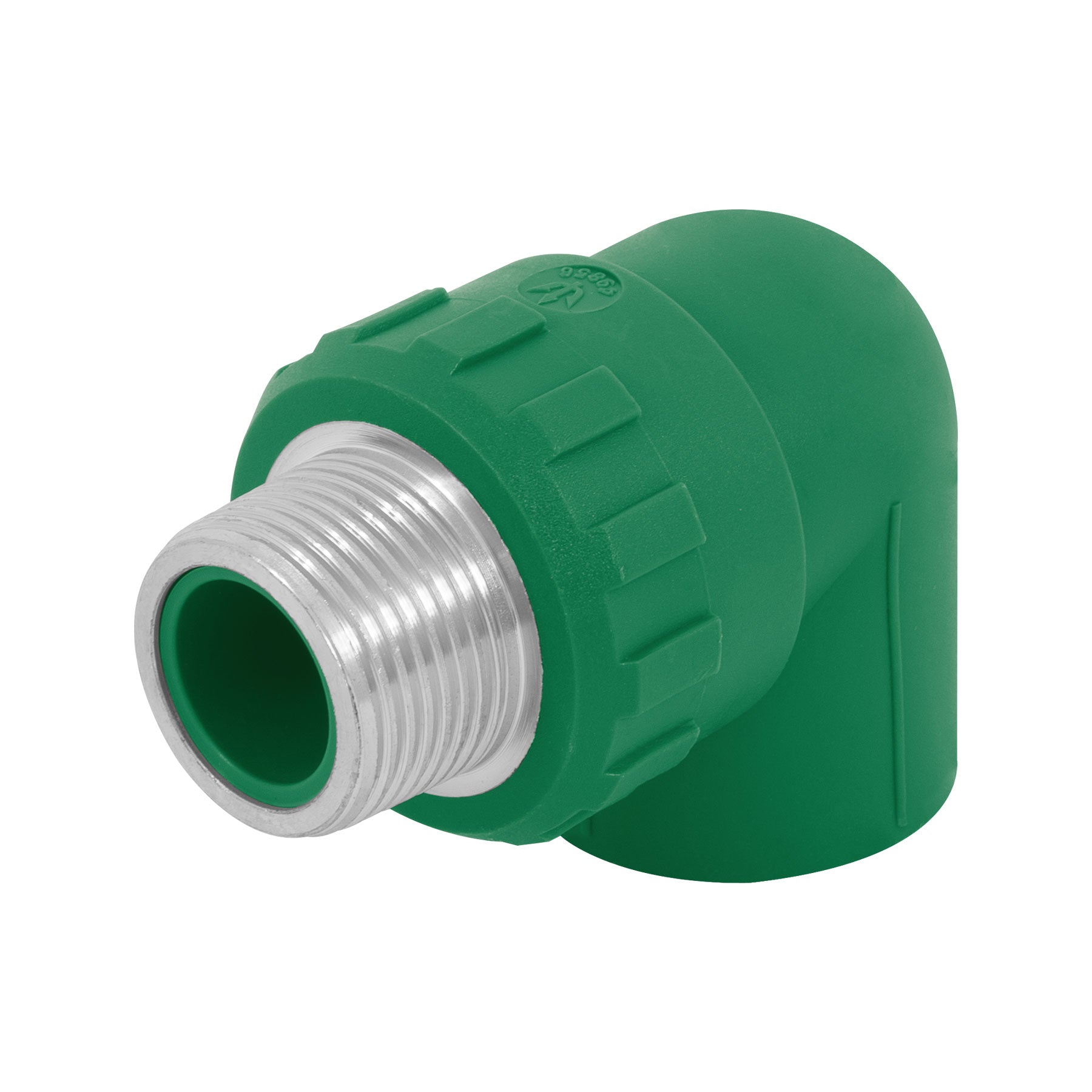 Codo 90∞ PPR, 3/4", rosca macho con inserto metálico, Foset