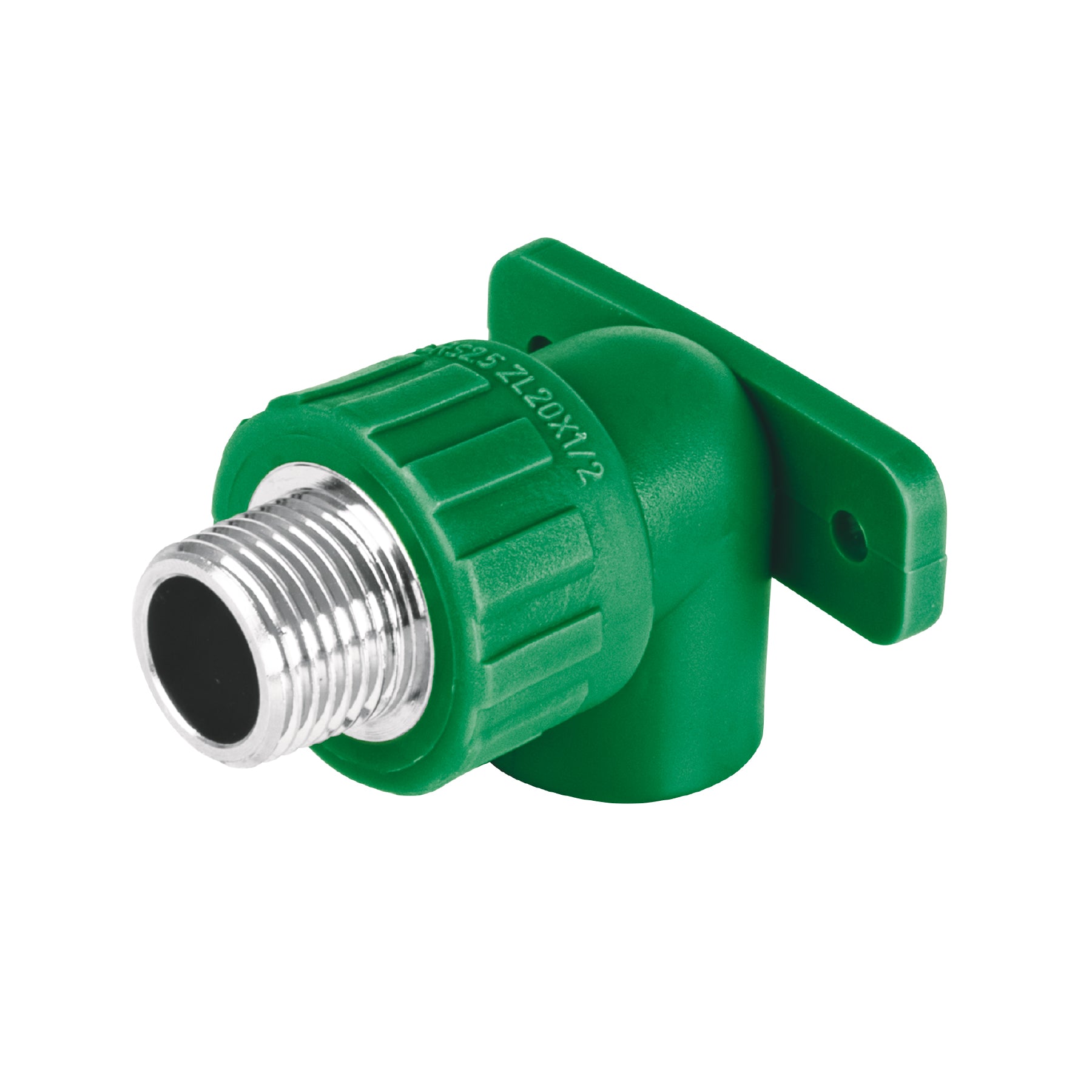 Codo oreja 90∞ PPR, 1/2", macho con inserto metálico, Foset