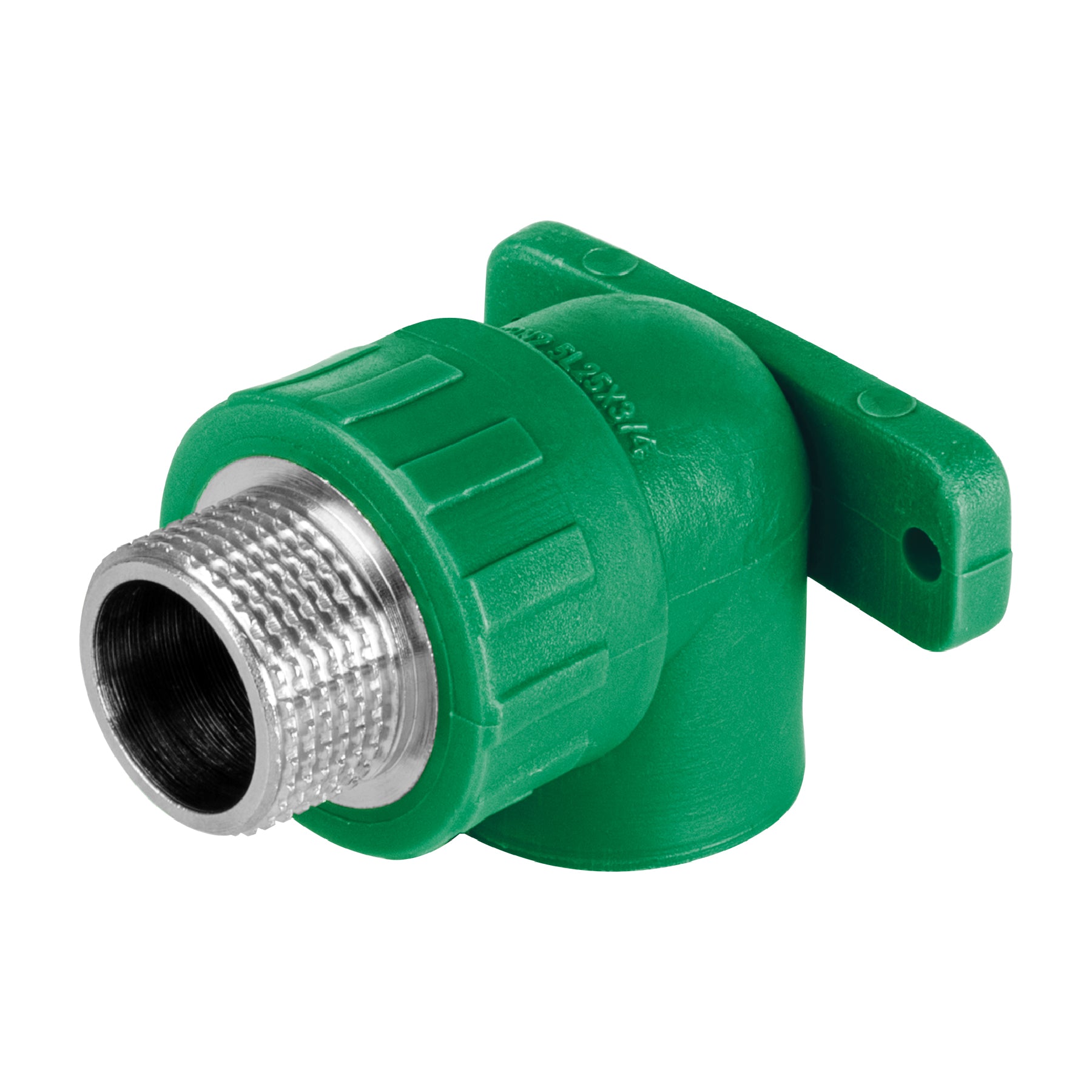 Codo oreja 90∞ PPR, 3/4", macho con inserto metálico, Foset
