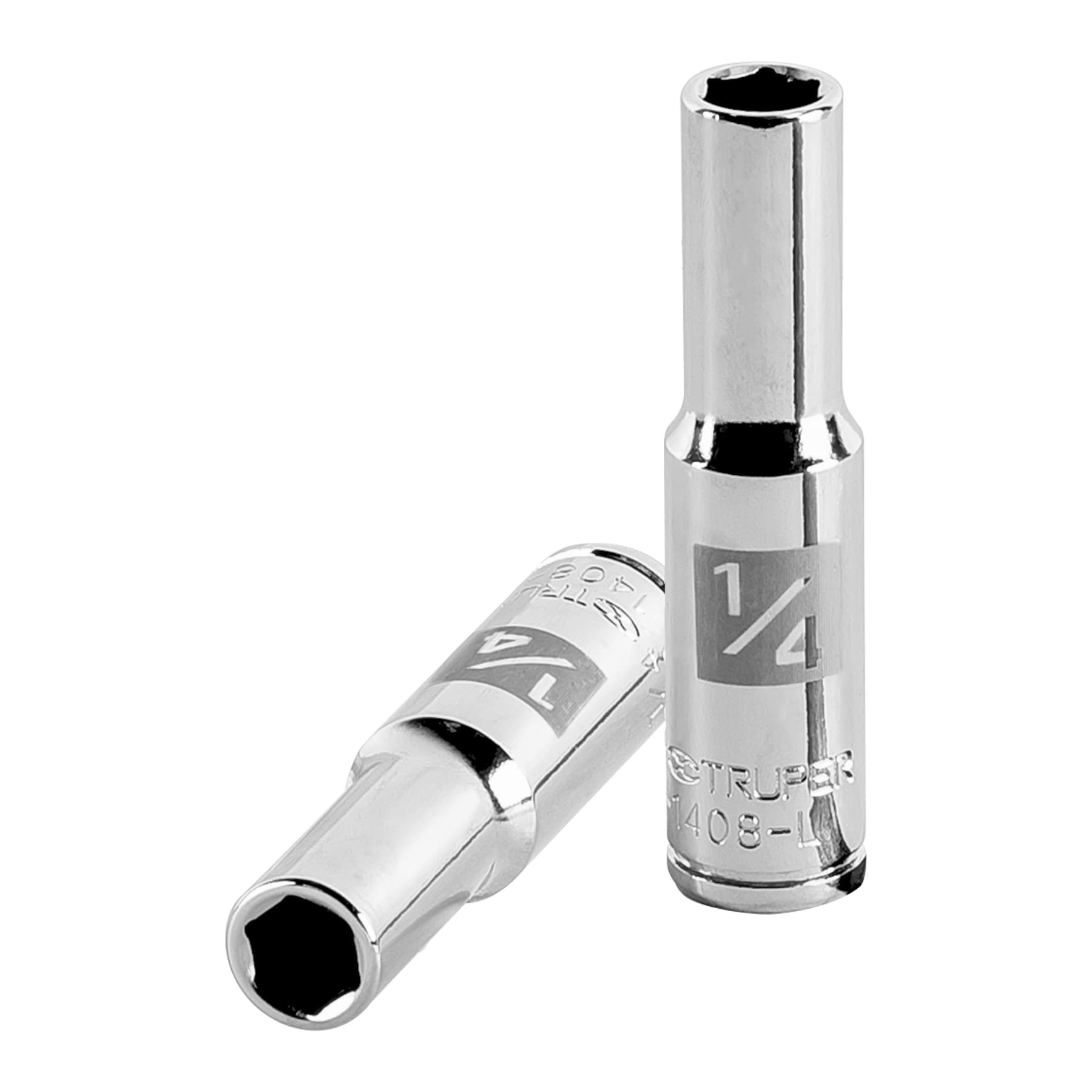 Dado largo de 1/4", 6 puntas, cuadro 1/4", Truper
