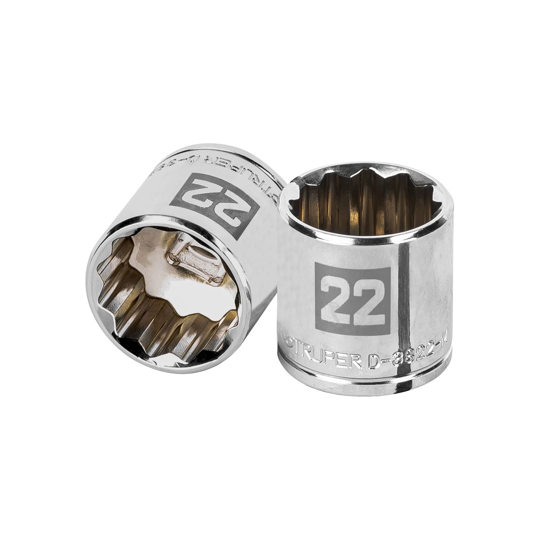 Dado de 22 mm, 12 puntas, cuadro 3/8", Truper