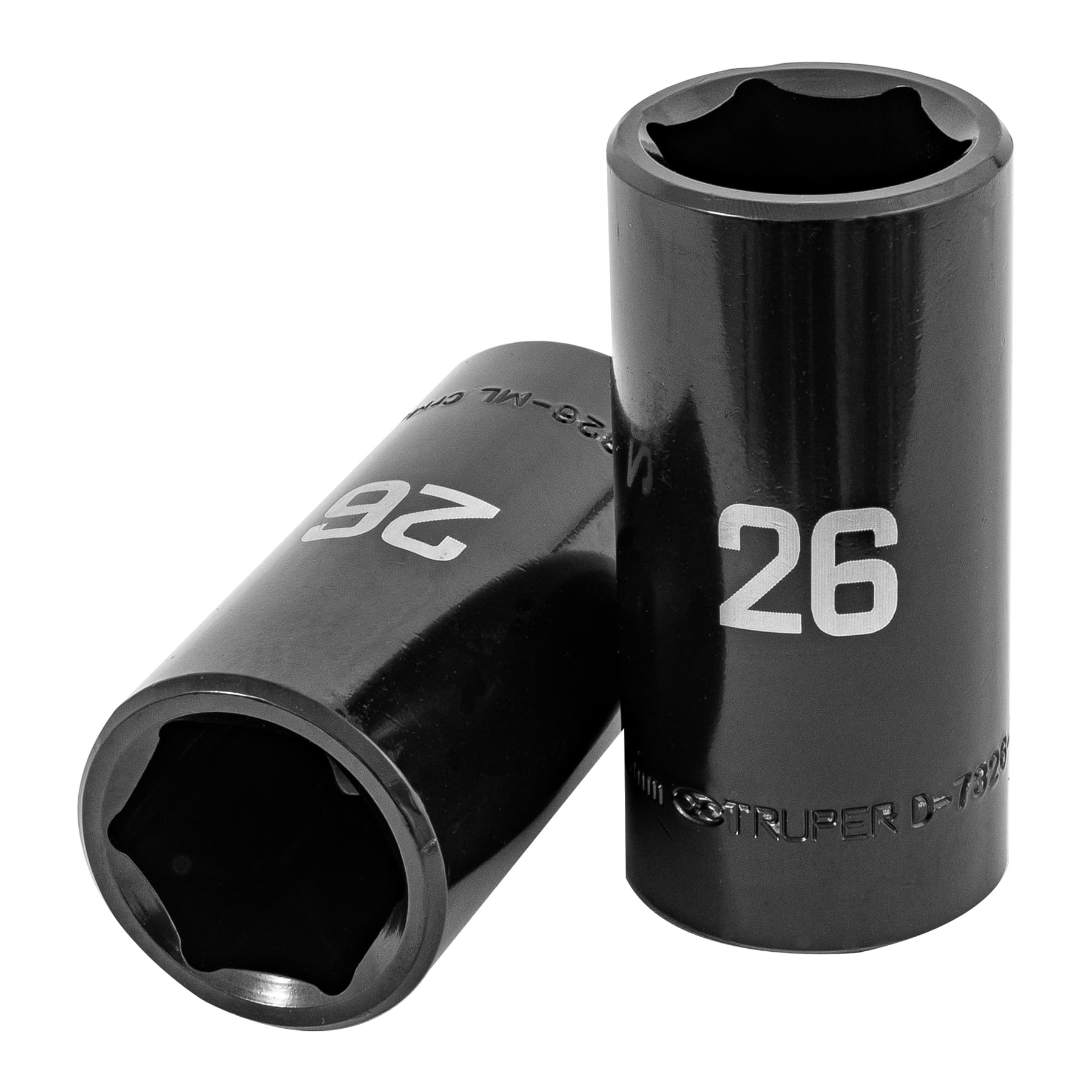 Dado largo impacto de 26 mm, 6 puntas, cuadro 1/2", Truper