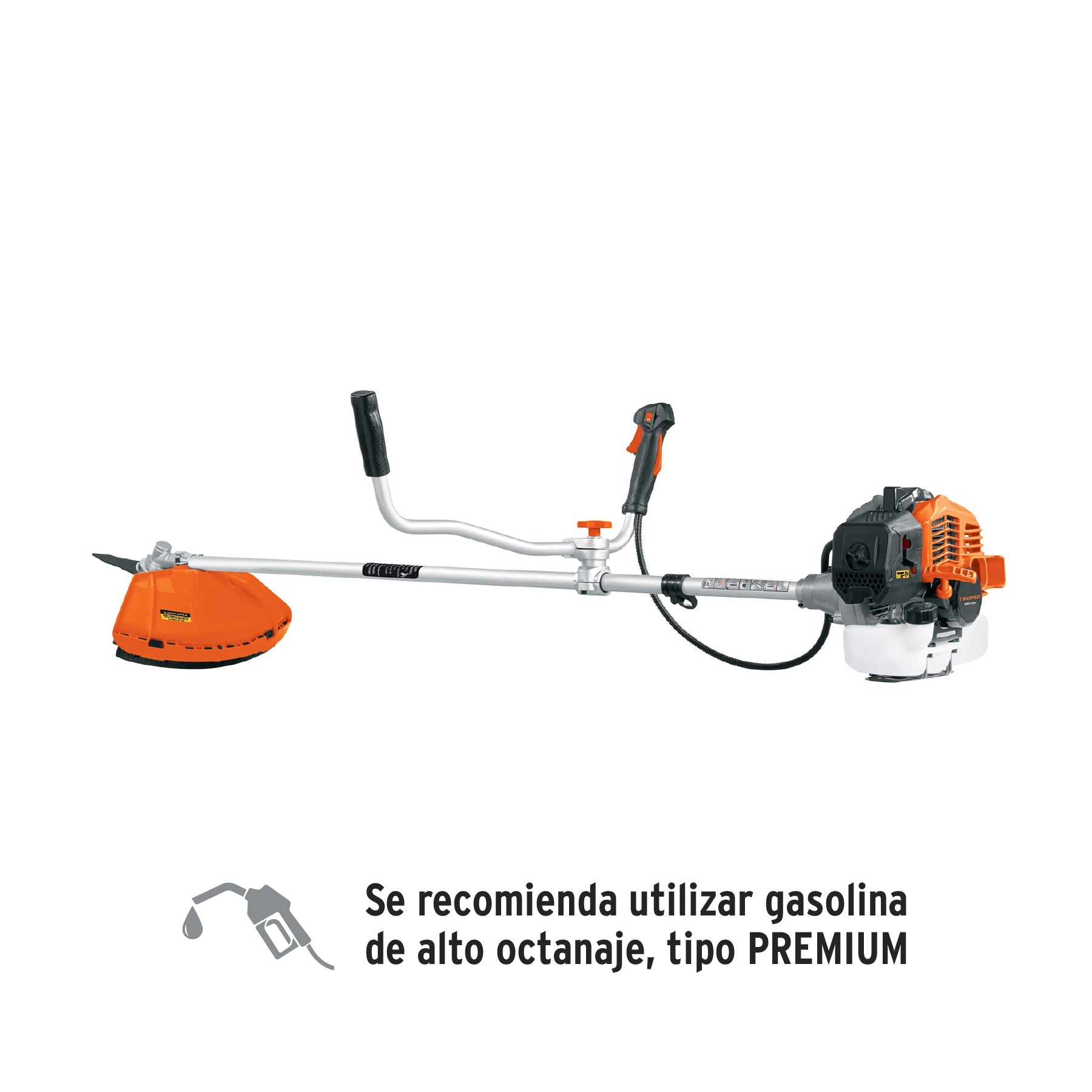 Desmalezadora a gasolina 33 cc mango tipo Bici , 18" corte