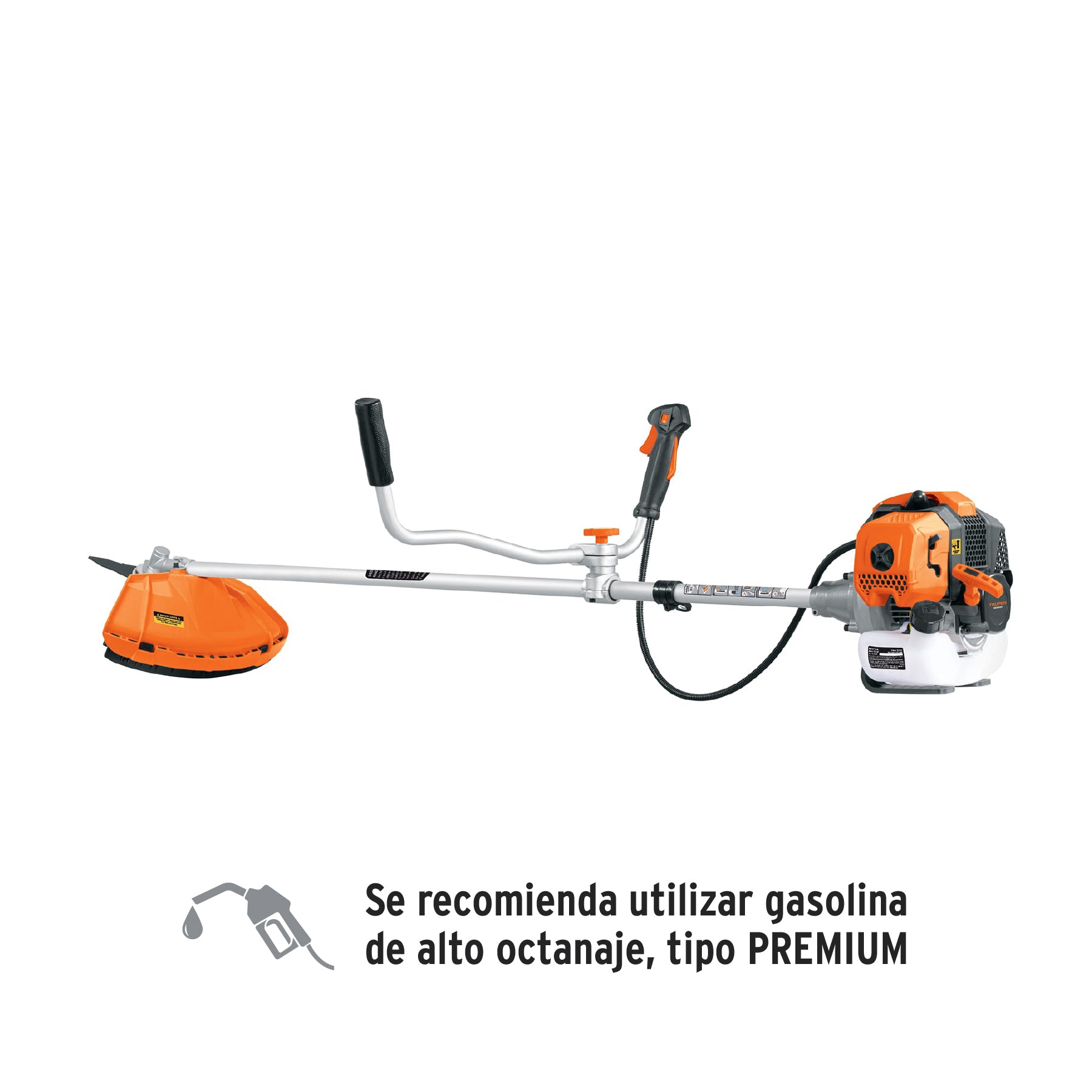 Desmalezadora a gasolina 52 cc mango tipo Bici , 18" corte