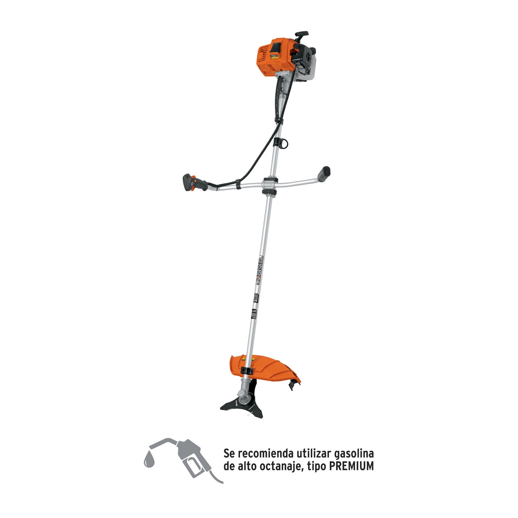 Desmalezadora a gasolina 63 cc mango tipo Bici , 17" corte