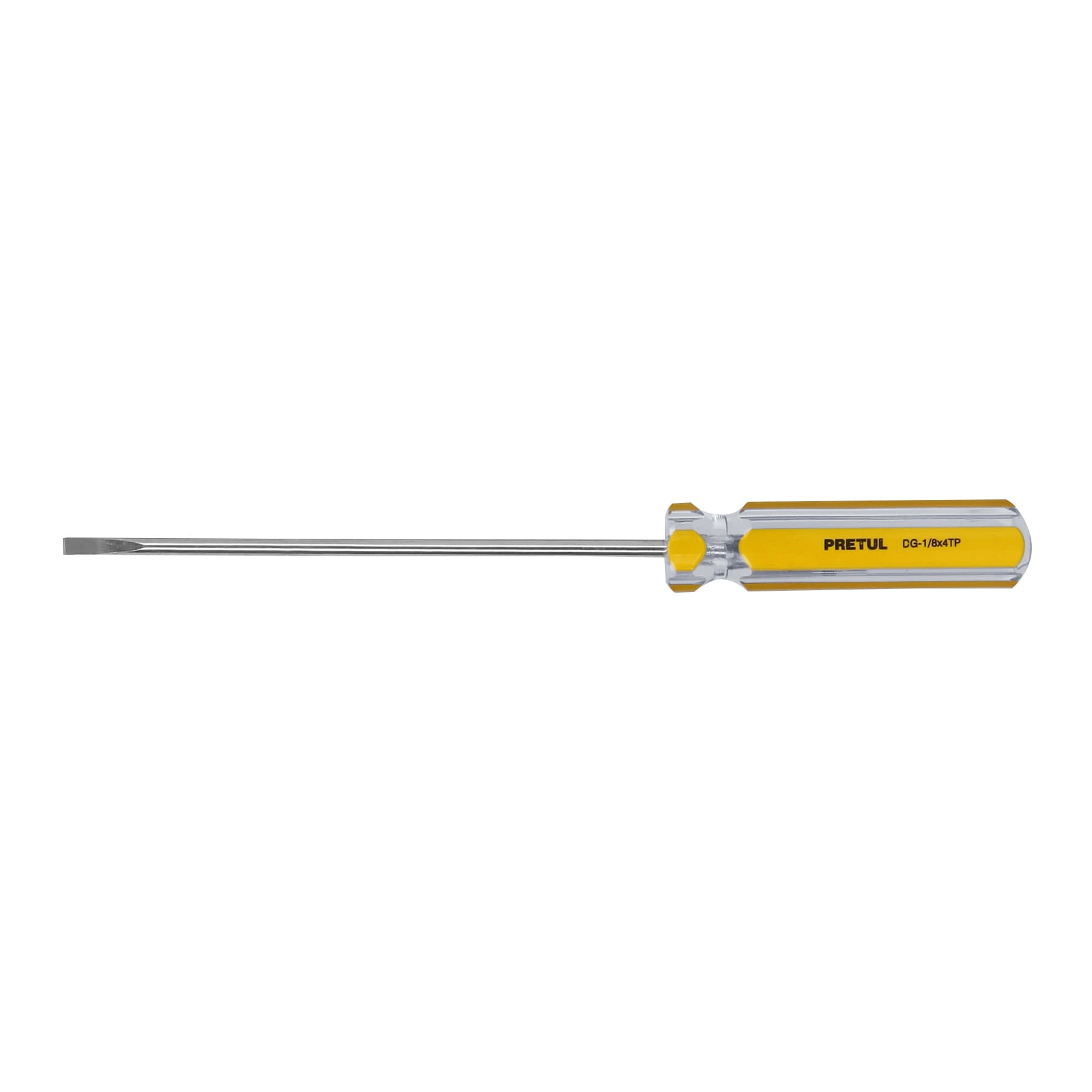 Desarmador cabinet 1/8 x 4" mango de PVC, Pretul, DG-1/8X4TP, 21464