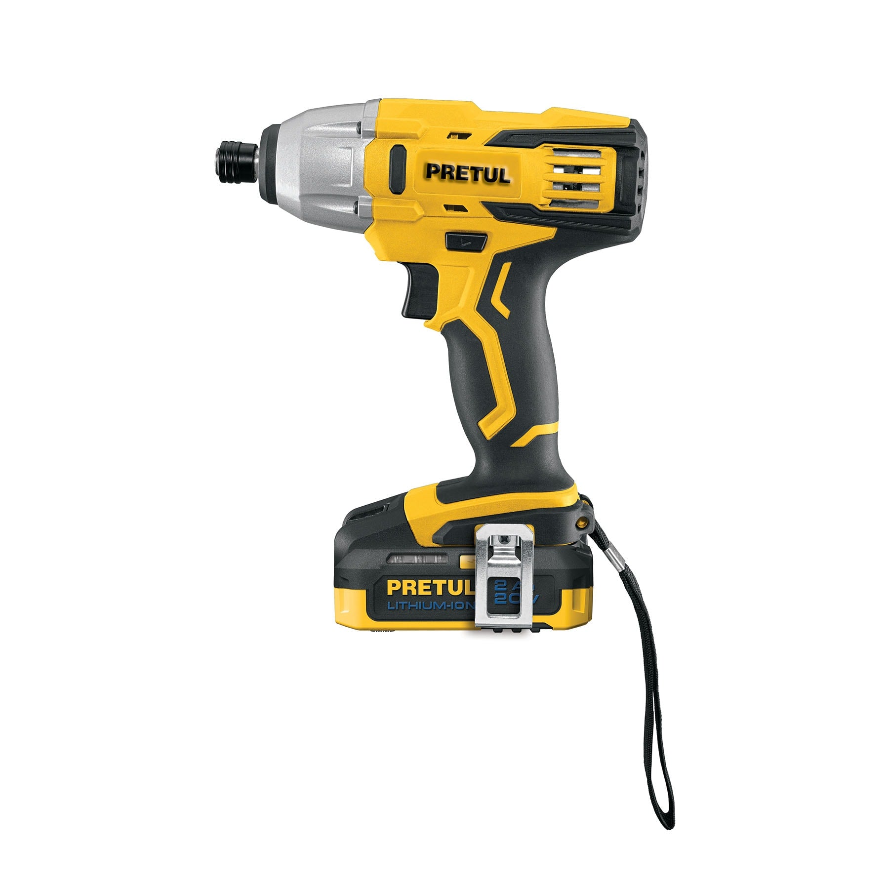 Destornillador de impacto 1/4", 20V, 1 batería 2Ah, Pretul