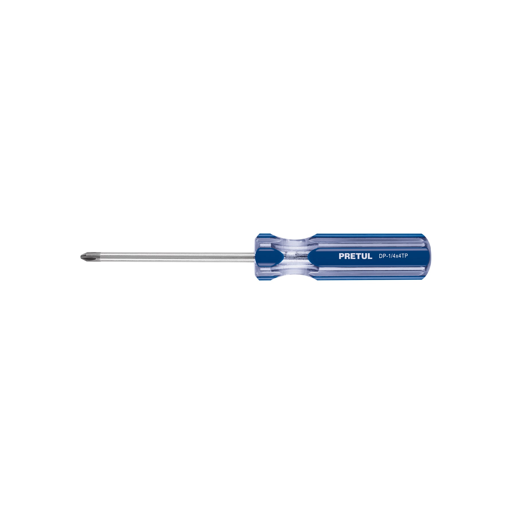 Desarmador de cruz 1/4 x 4" mango de PVC, Pretul, DP-1/4X4TP, 21474