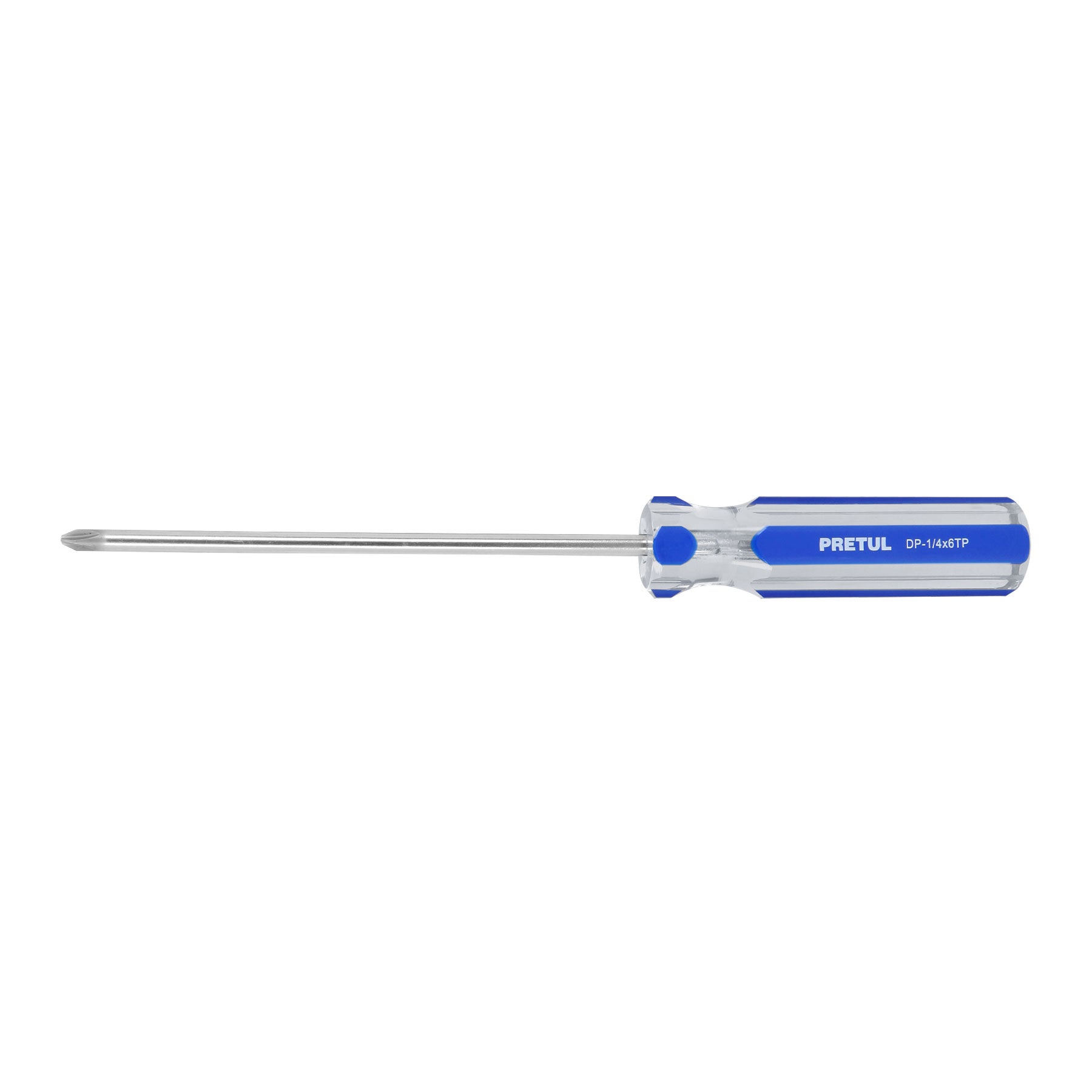 Desarmador de cruz 1/4 x 6" mango de PVC, Pretul, DP-1/4X6TP, 21477