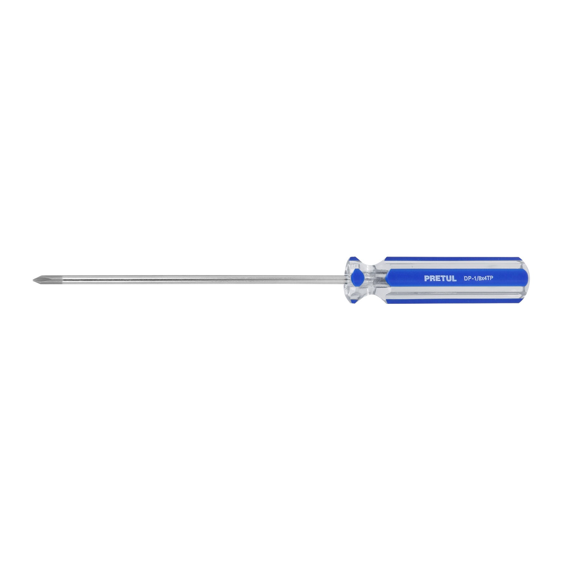 Desarmador de cruz 1/8" x 4" mango de PVC, Pretul, DP-1/8X4TP, 28076