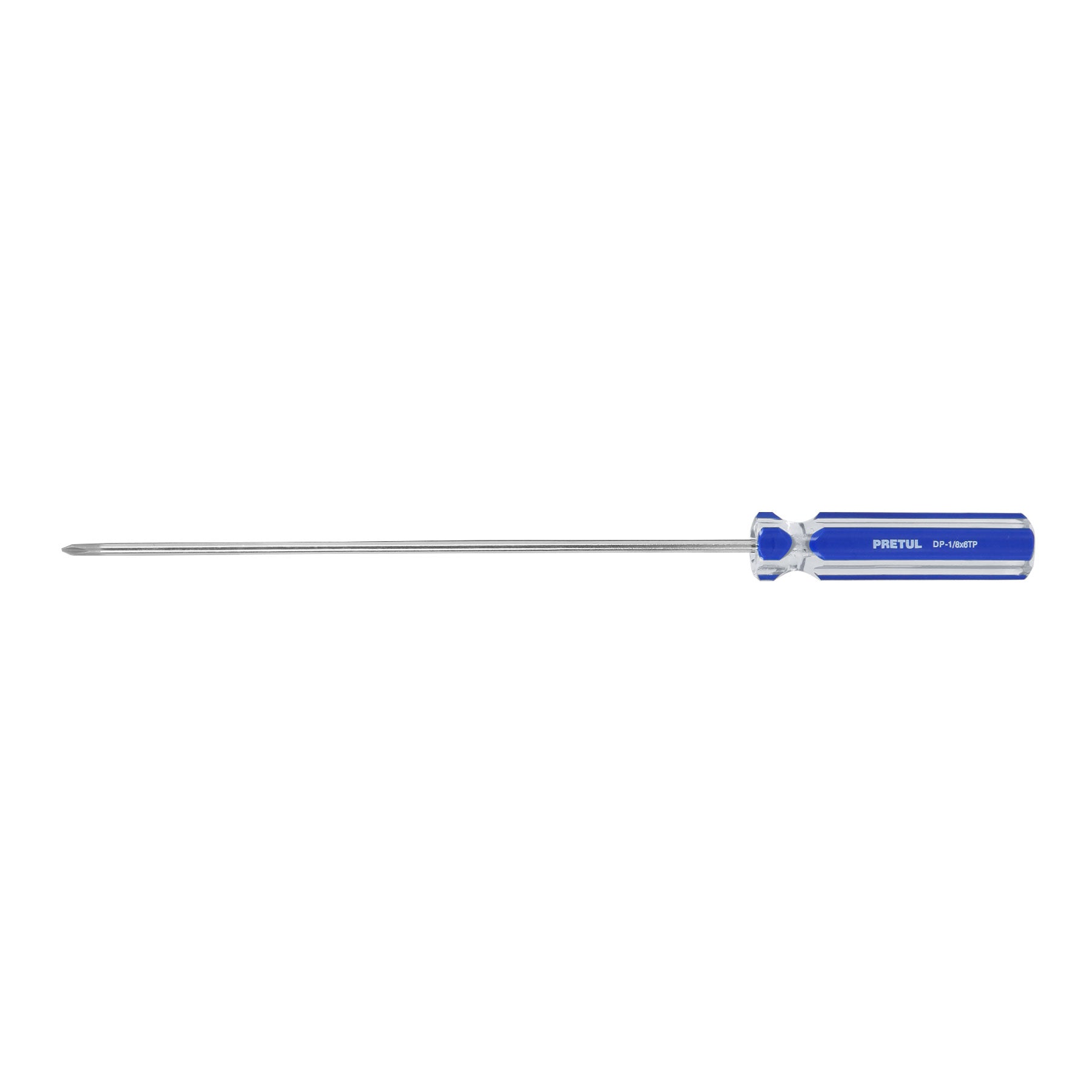 Desarmador de cruz 1/8" x 6" mango de PVC, Pretul, DP-1/8X6TP, 28077