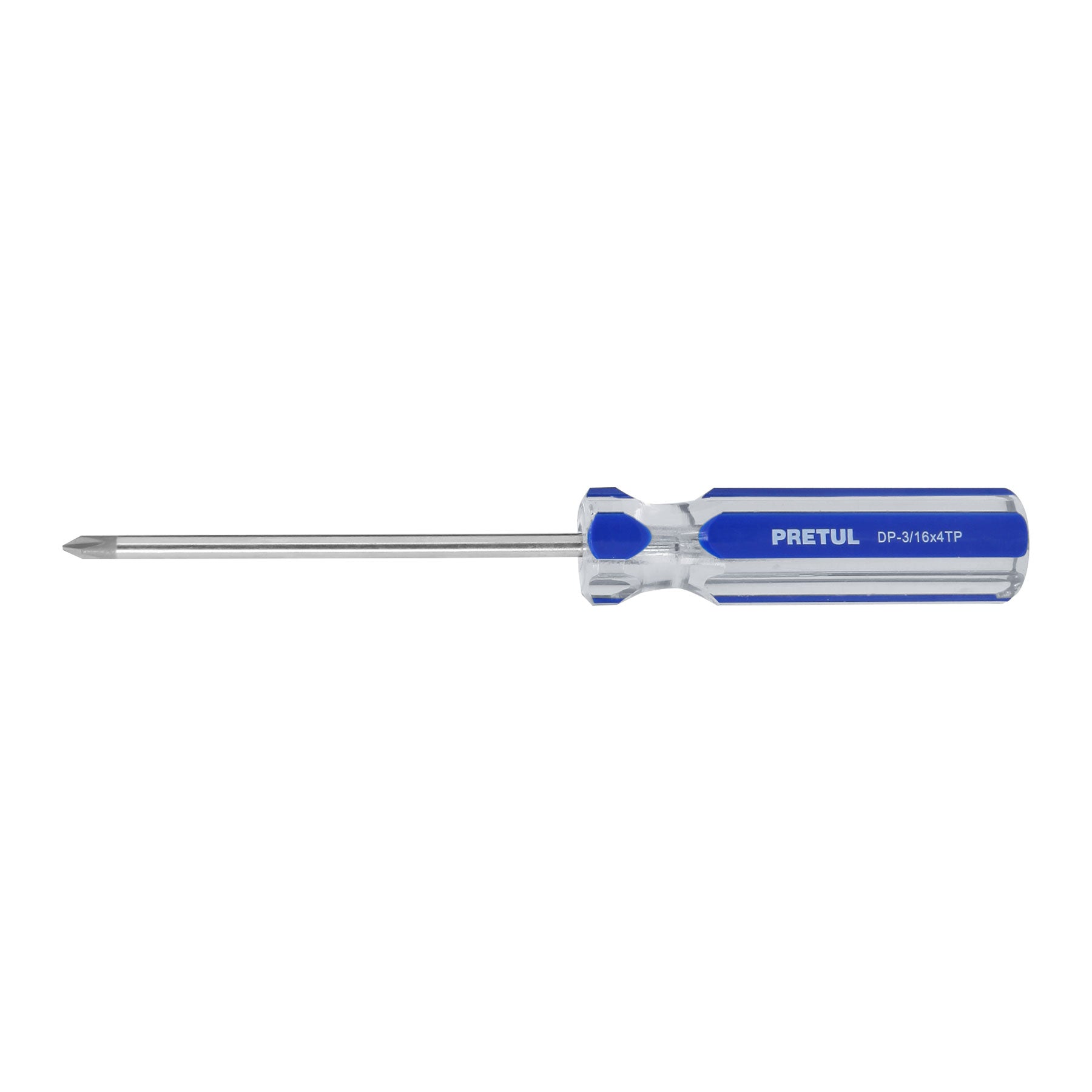 Desarmador de cruz 3/16 x 4" mango de PVC, Pretul, DP-3/16X4TP, 21473