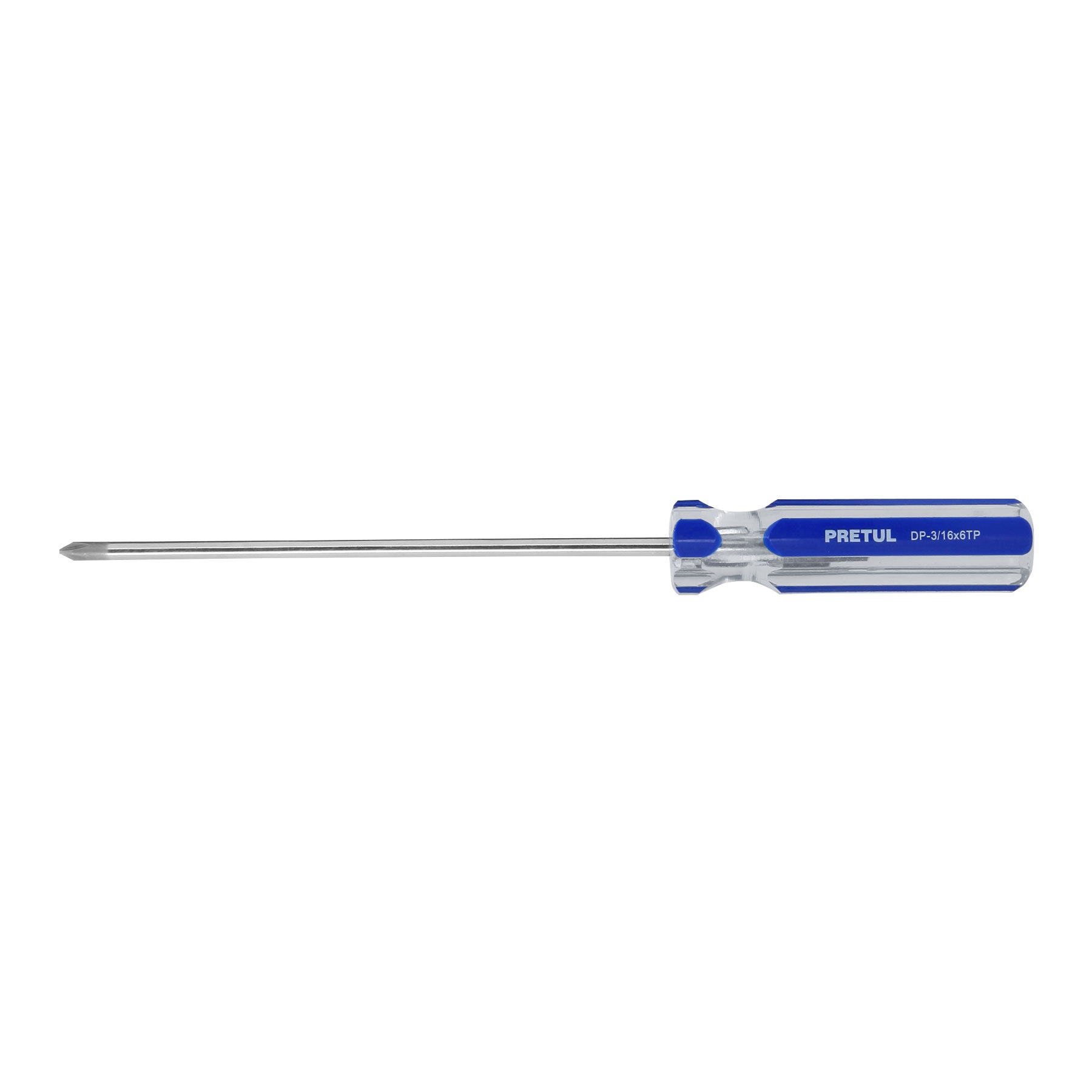Desarmador de cruz 3/16 x 6" mango de PVC, Pretul, DP-3/16X6TP, 21472