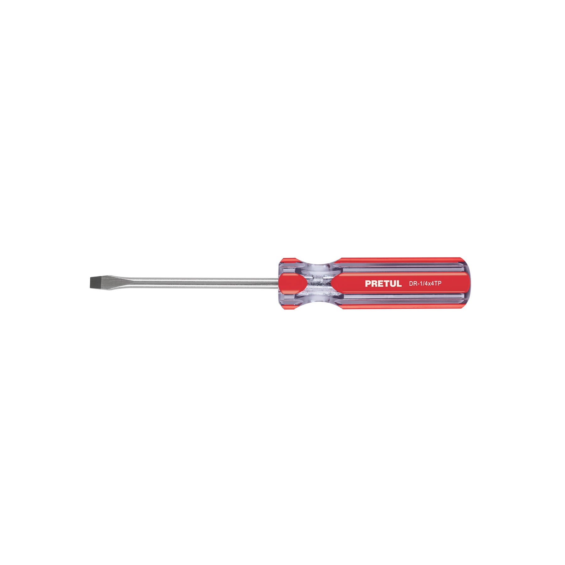 Desarmador plano 1/4 x 4" mango de PVC, Pretul, DR-1/4X4TP, 21459