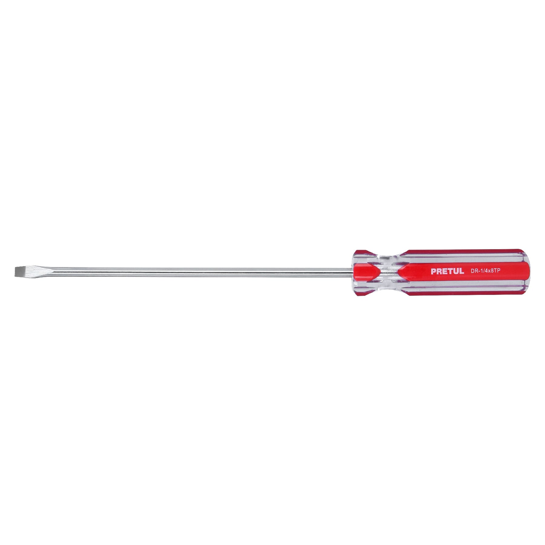 Desarmador plano 1/4 x 8" mango de PVC, Pretul, DR-1/4X8TP, 21460