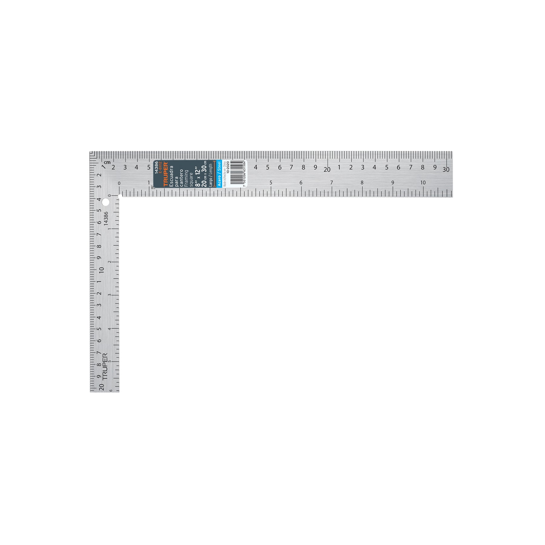 Escuadra 8"x12" de acero para cantero, Truper