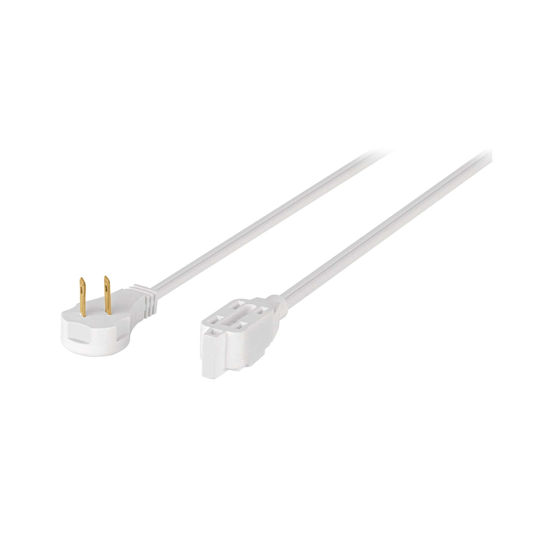 Extensión eléctrica doméstica 10 m clavija plana, blanca