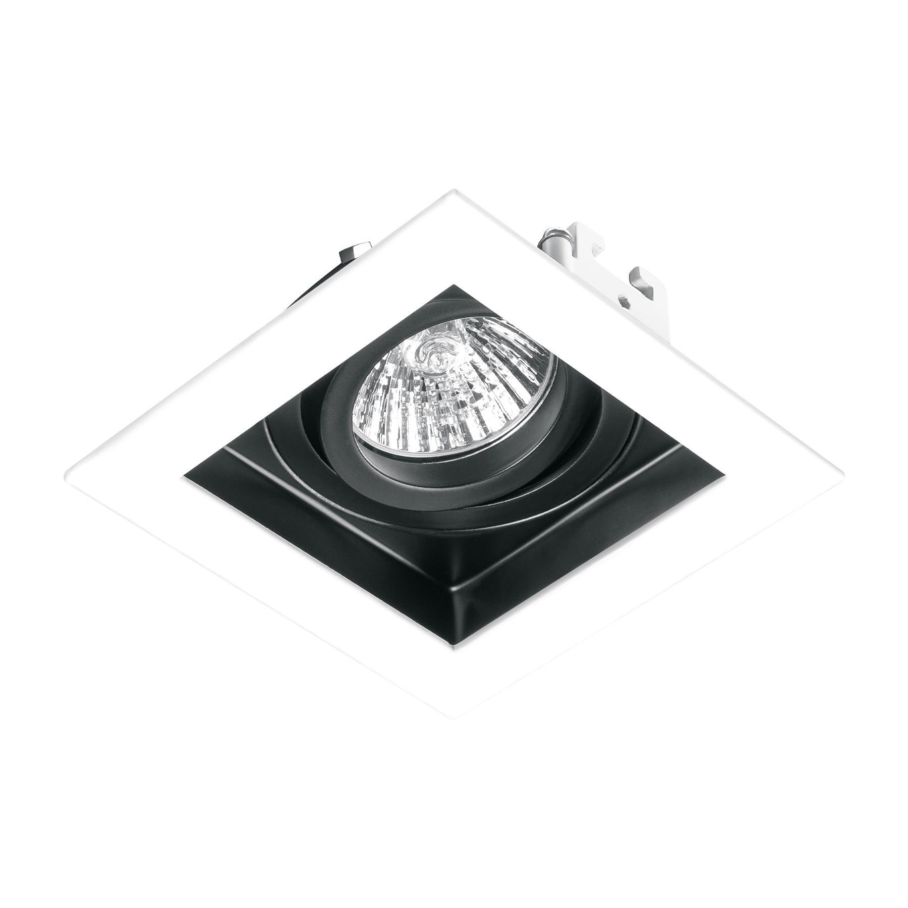 Luminario empotrable con 1 spot dirigible, blanco, Volteck