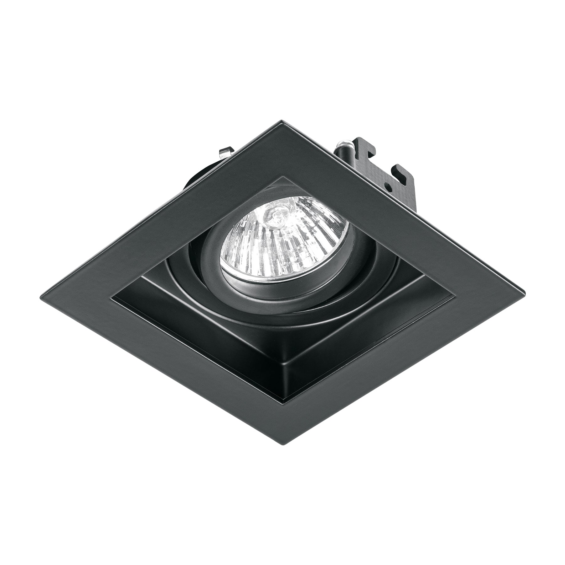 Luminario empotrable con 1 spot dirigible, negro, Volteck