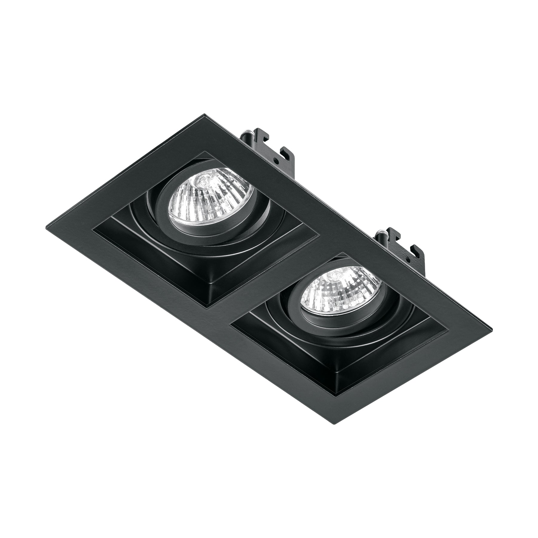 Luminario empotrable con 2 spots dirigibles, negro, Volteck, EMP-721S, 49713