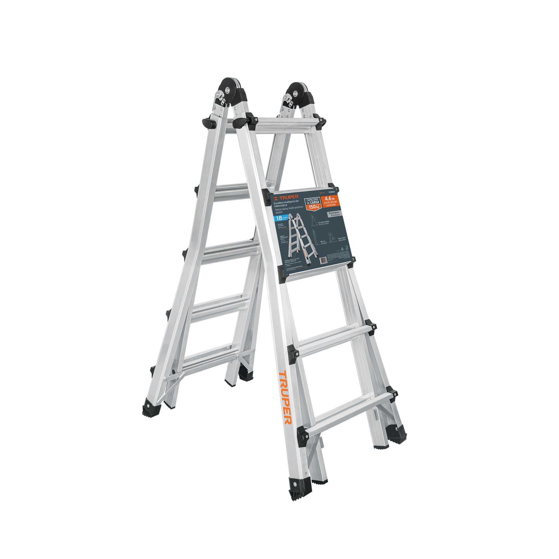 Multiescalera telescópica,4.5 m,capacidad de carga 150 kg