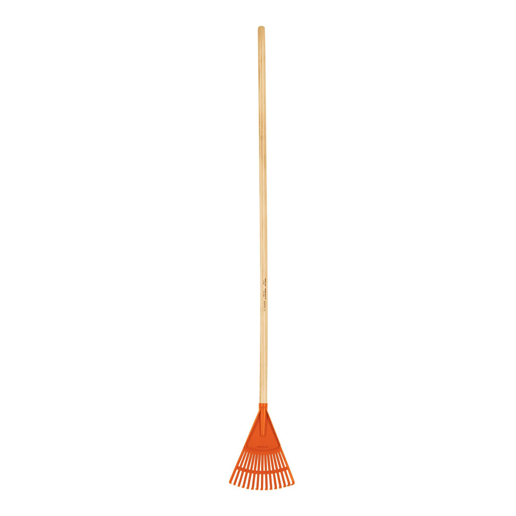 Escoba plástica para jardín, rígida, 15 dientes, mango 48"