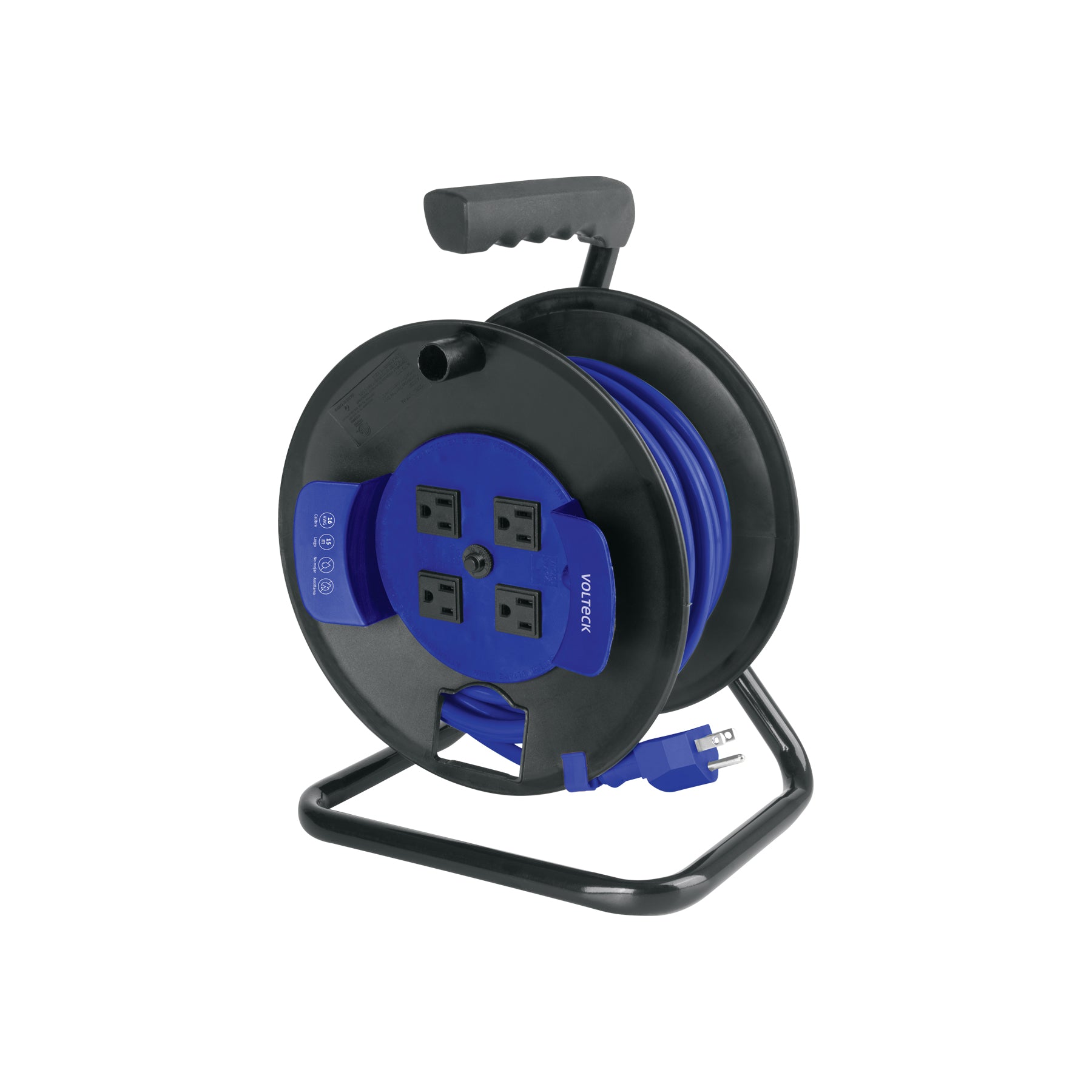 Extensión reforzada 3x16 AWG, 15 metros en carrete, Volteck
