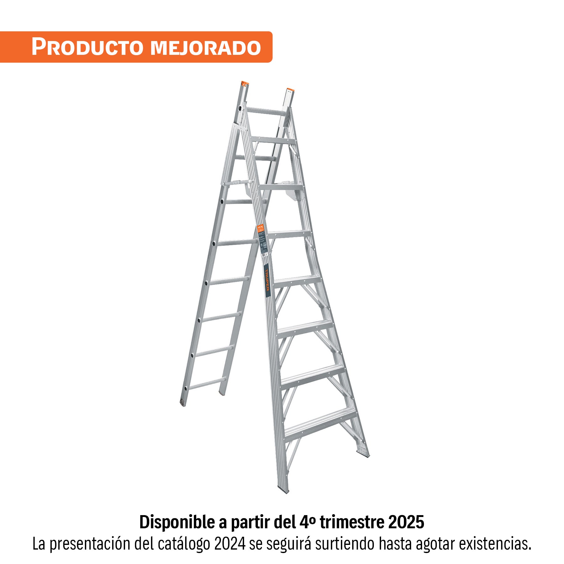 Escalera convertible, tipo ll, 15 escalones, Truper