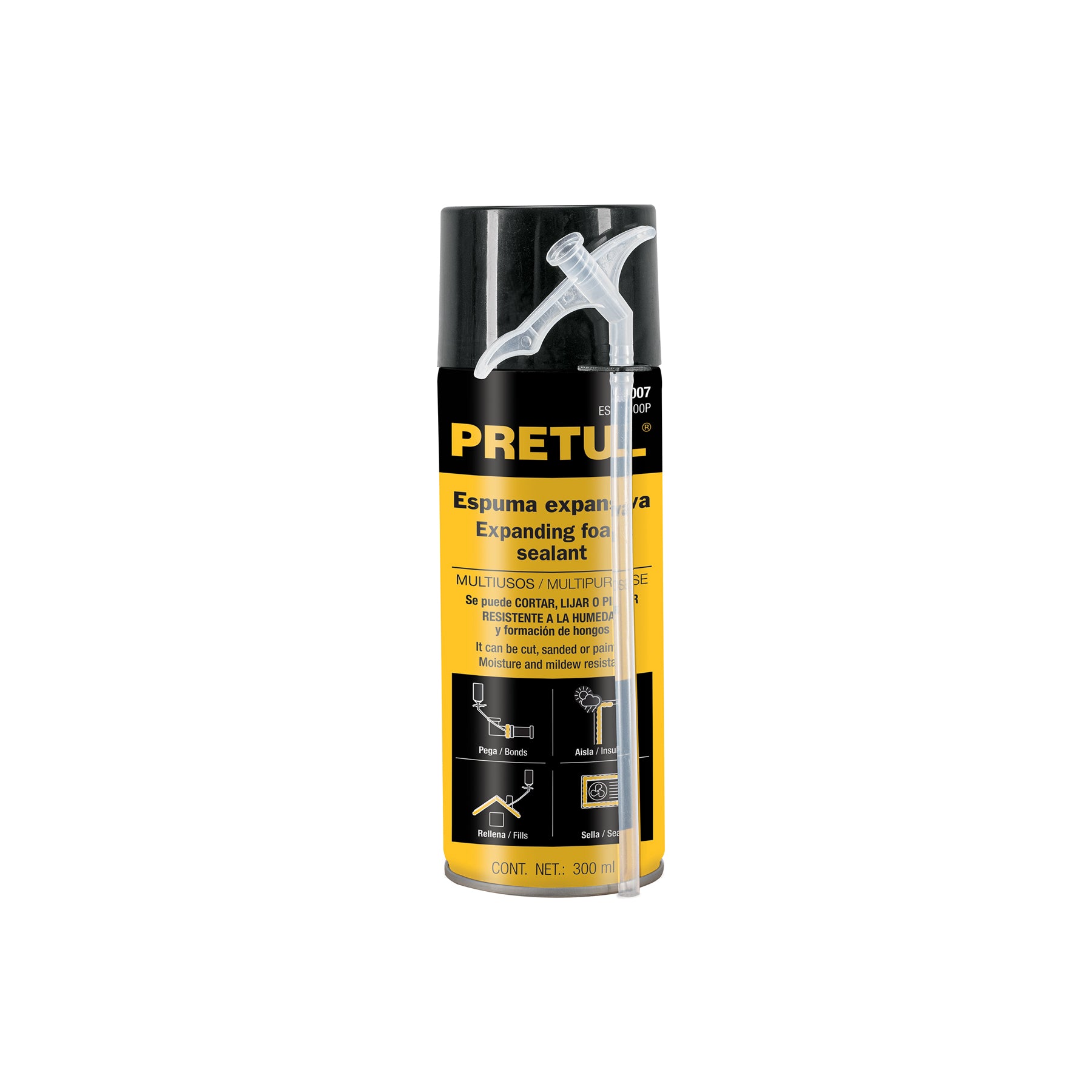 Espuma expansiva de poliuretano, 300 ml, Pretul, ESEX-300P, 27007