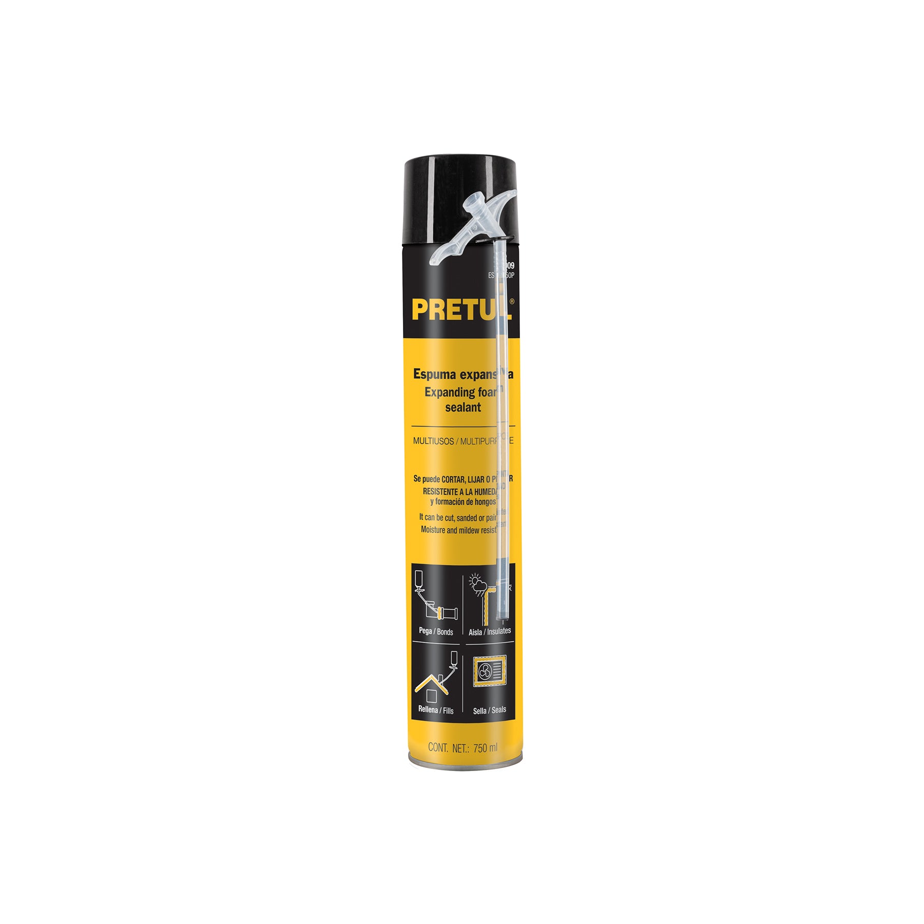 Espuma expansiva de poliuretano, 750 ml, Pretul, ESEX-750P, 27009