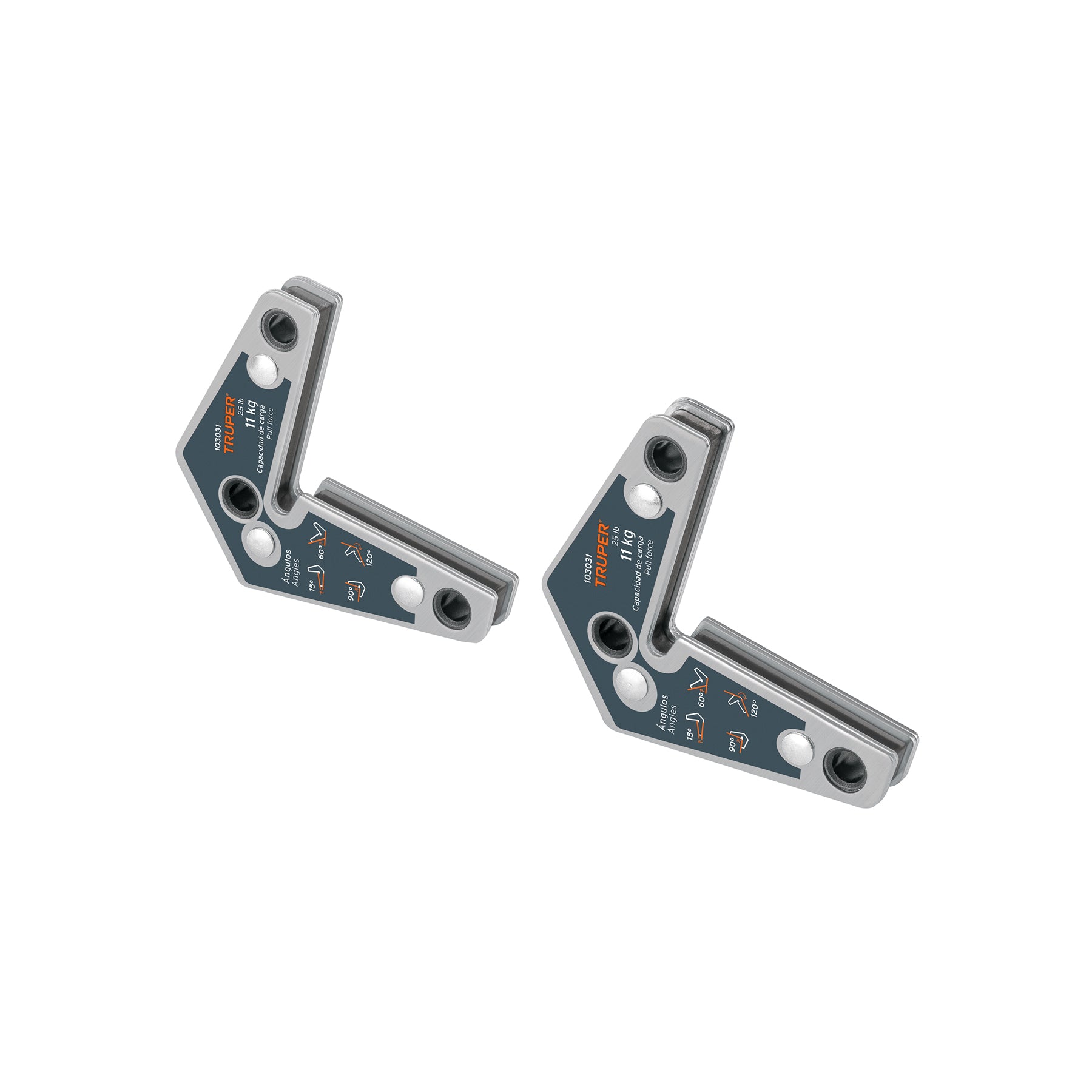 2 Escuadras magnéticas esquineras 3" capacidad 11 kg, Truper