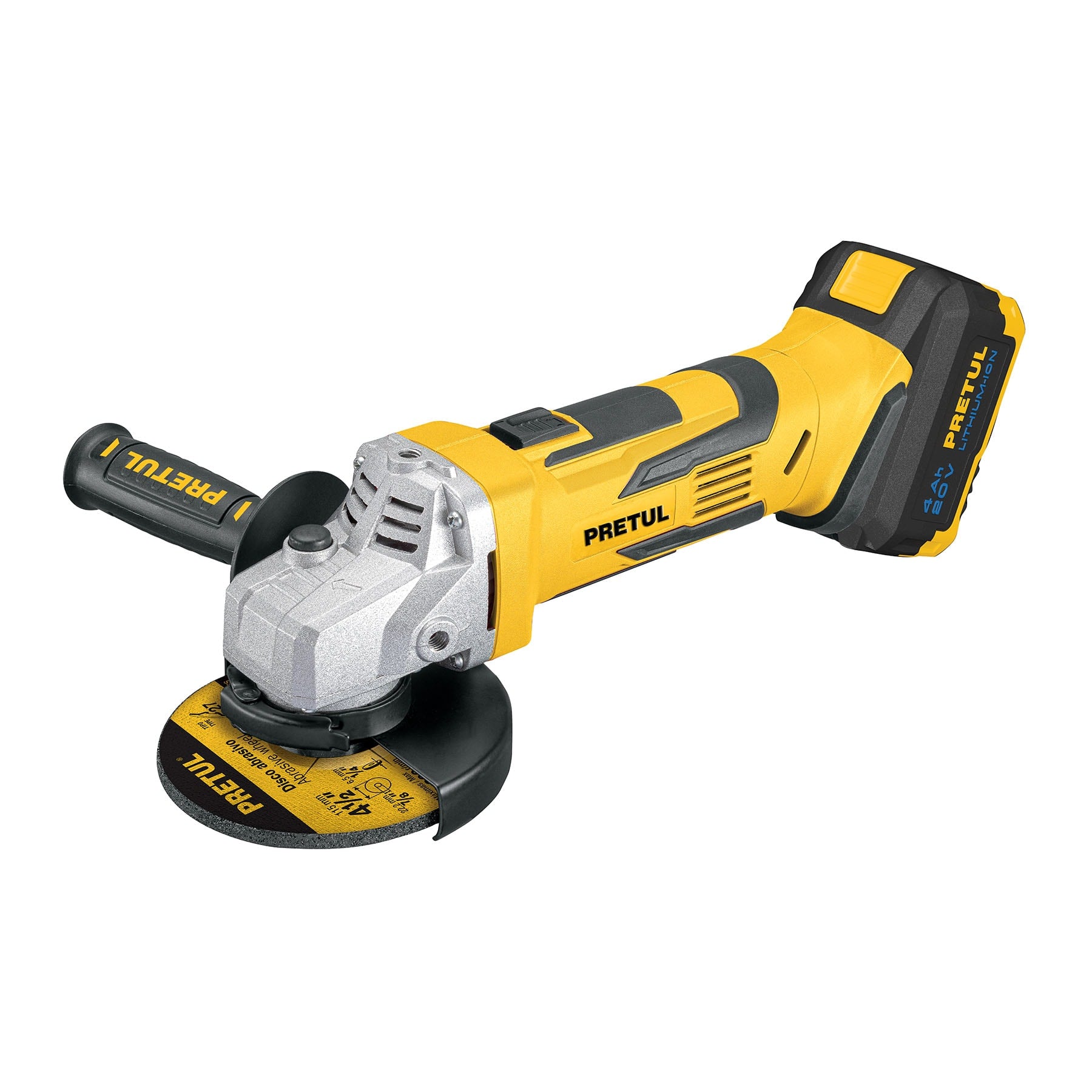 Esmeriladora 4-1/2", 20V, 1 batería 4Ah, Pretul