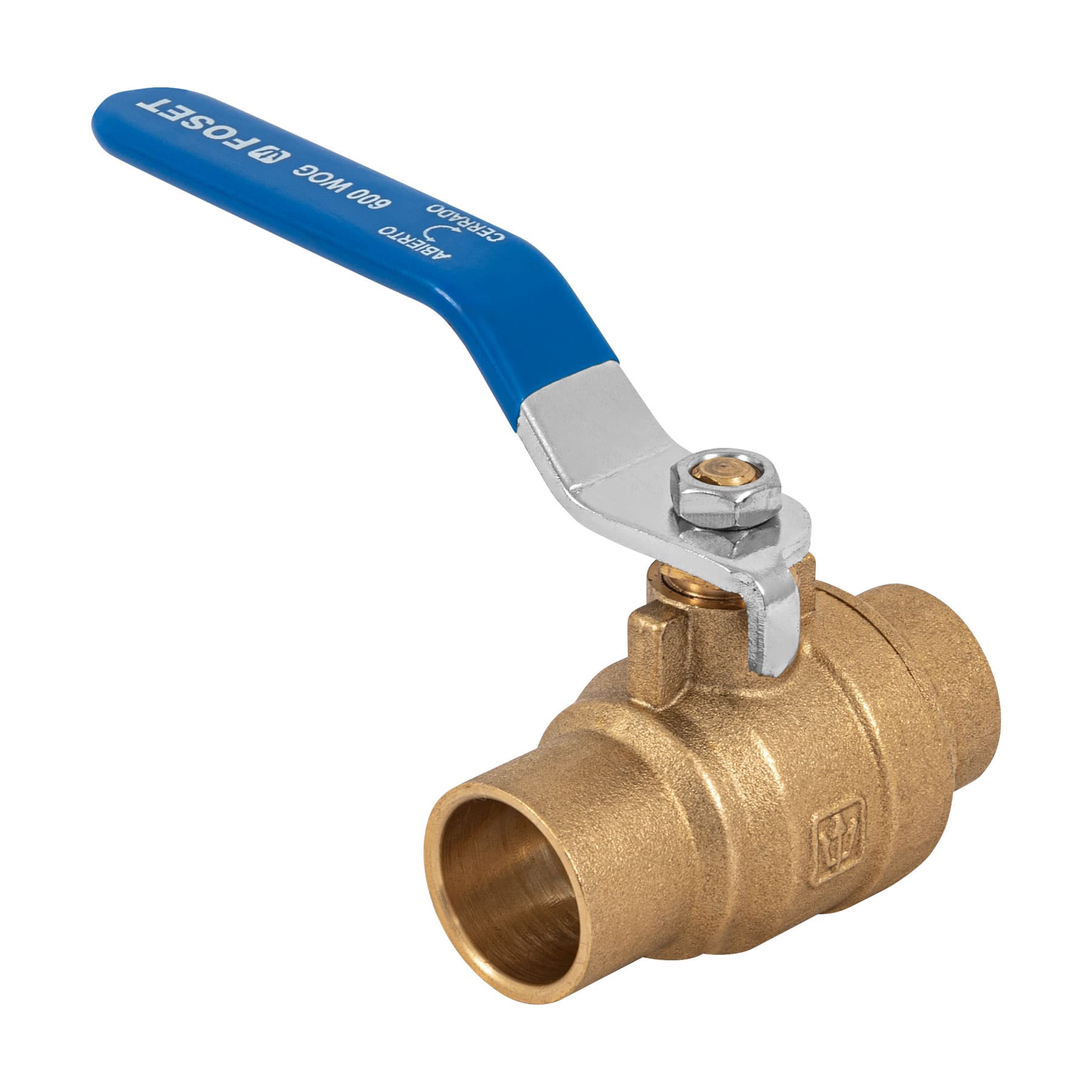 Válvula de esfera, de latón, soldable, 3/4", alta presión