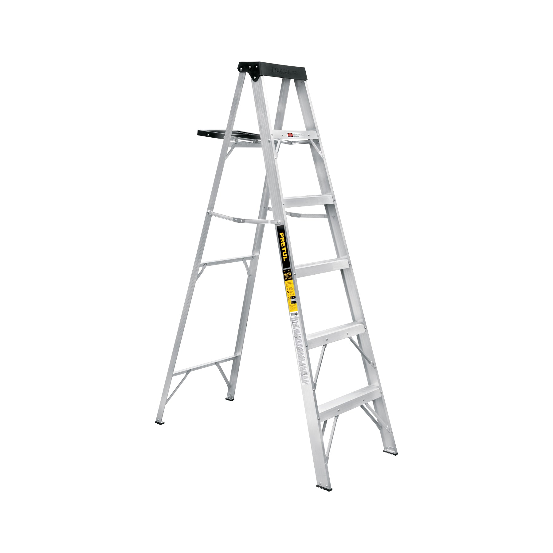 Escalera de tijera tipo III 5 escalones y bandeja, PRETUL