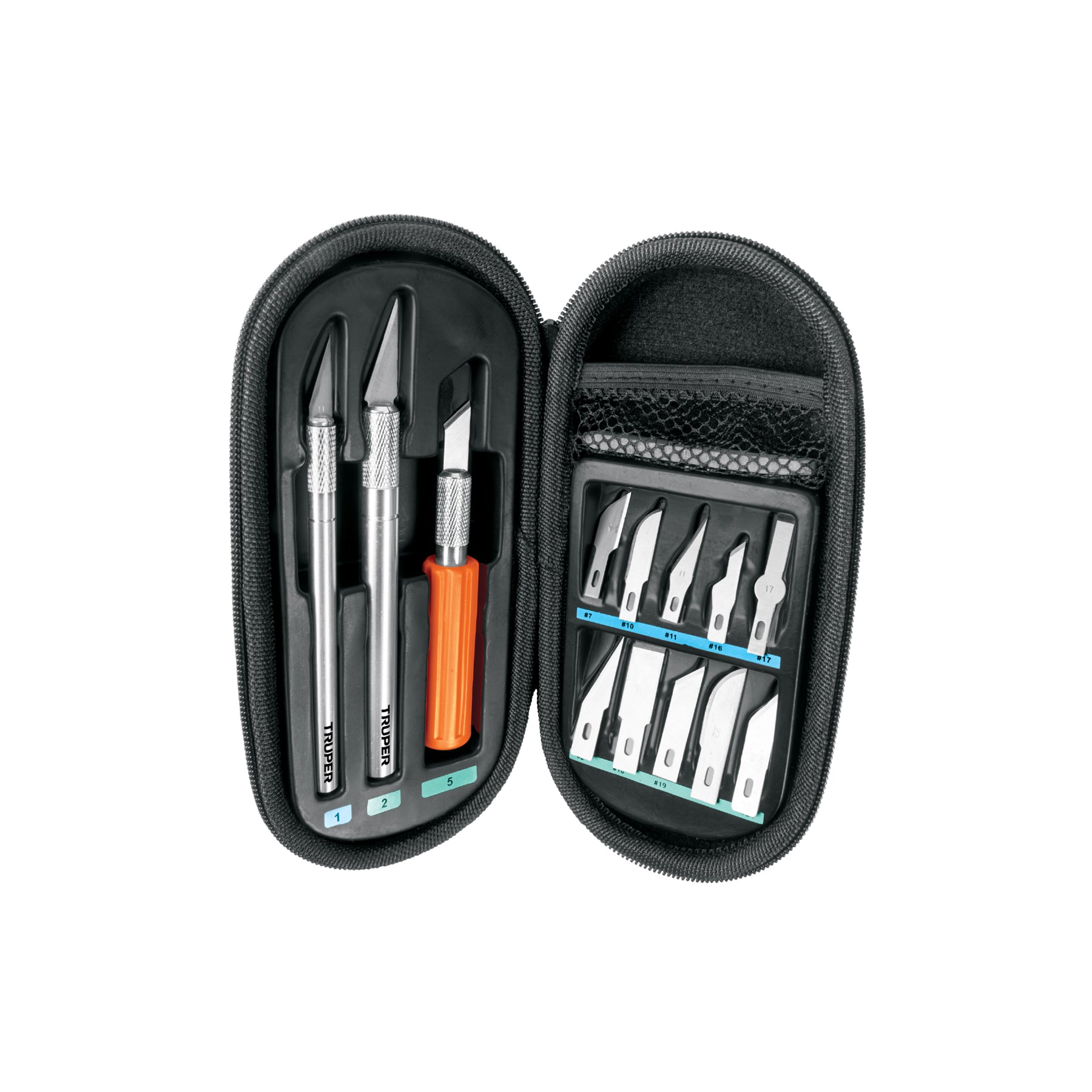 Juego de exactos profesional con 13 cuchillas,estuche,Truper