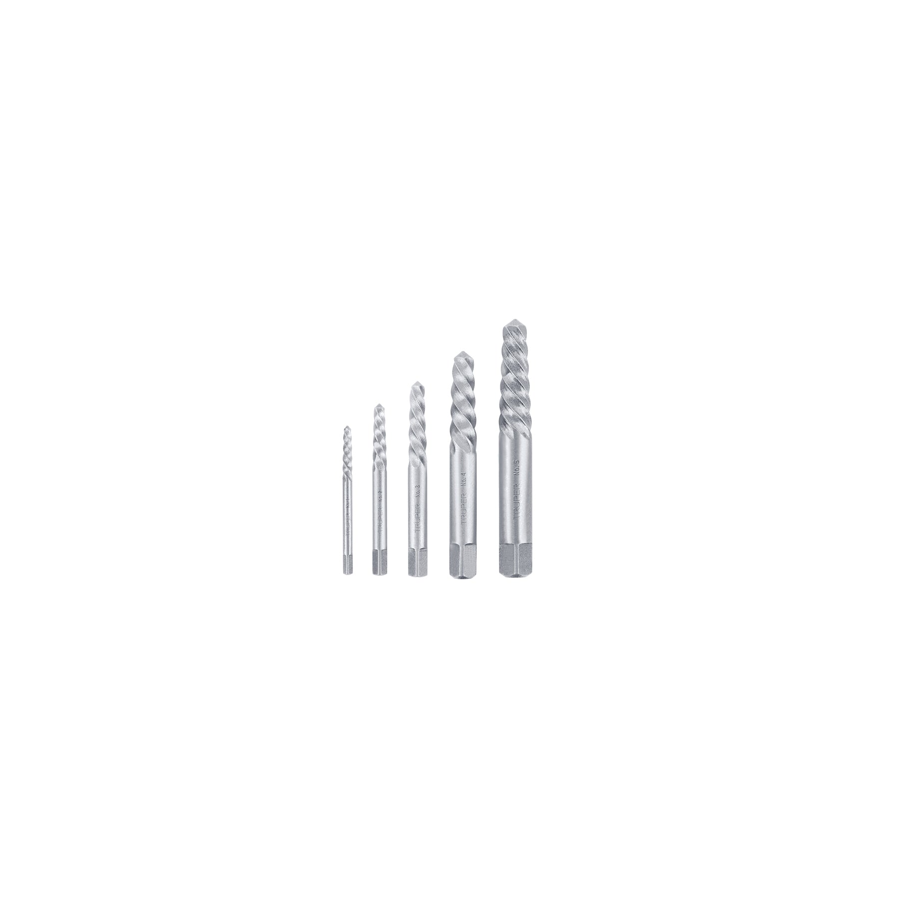 Juego con 5 extractores de tornillos, Truper
