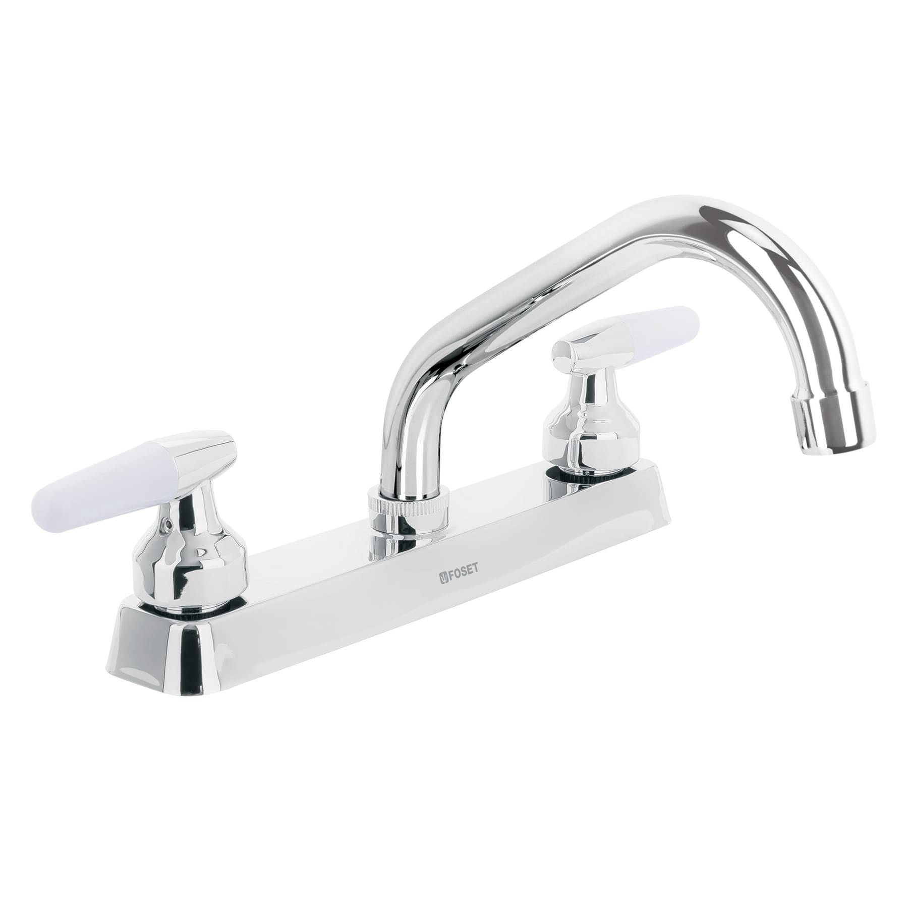 Mezcladora 8" fregadero cromo, cuello corto, cono, BASIC