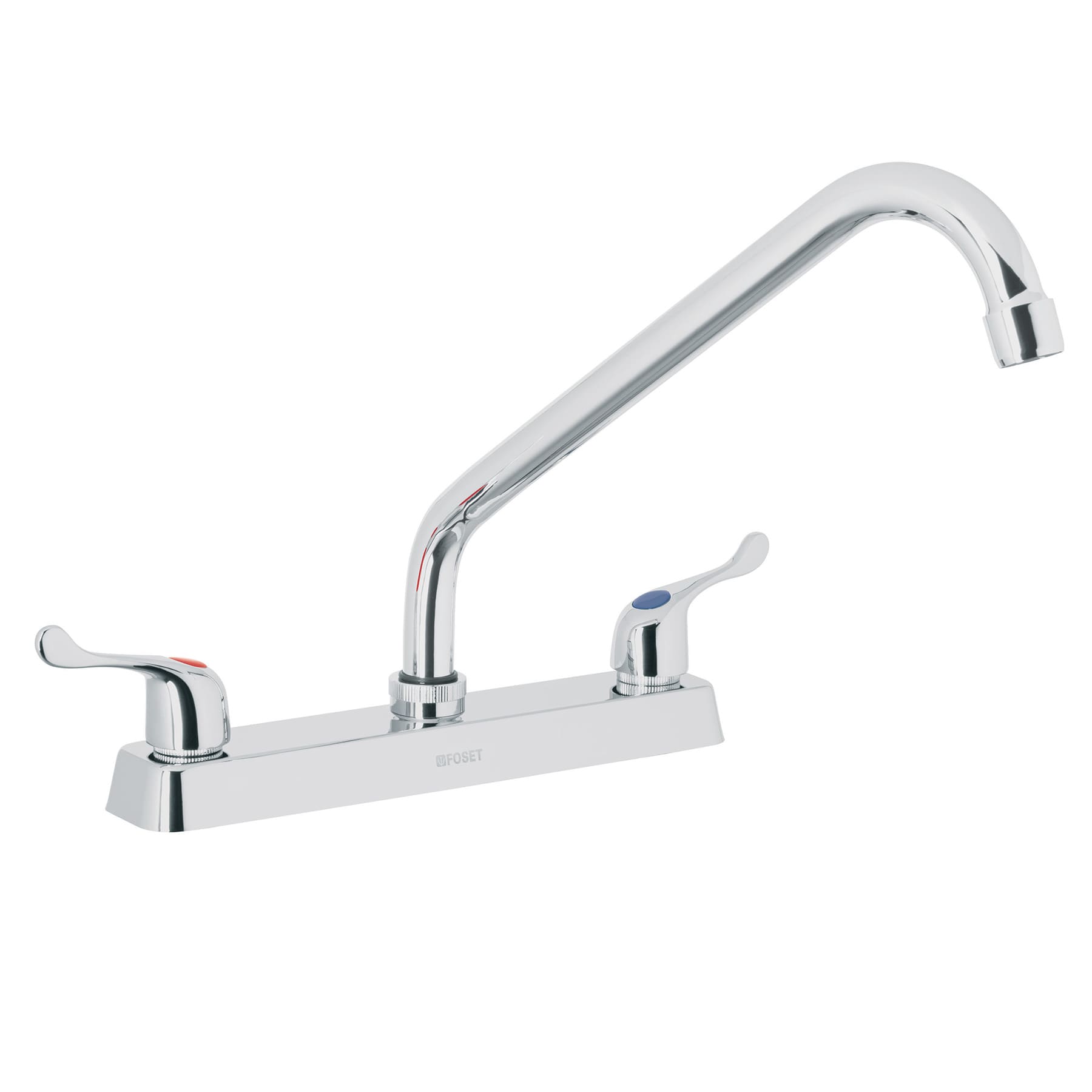Mezcladora 8" fregadero cromo, cuello largo, palanca, BASIC