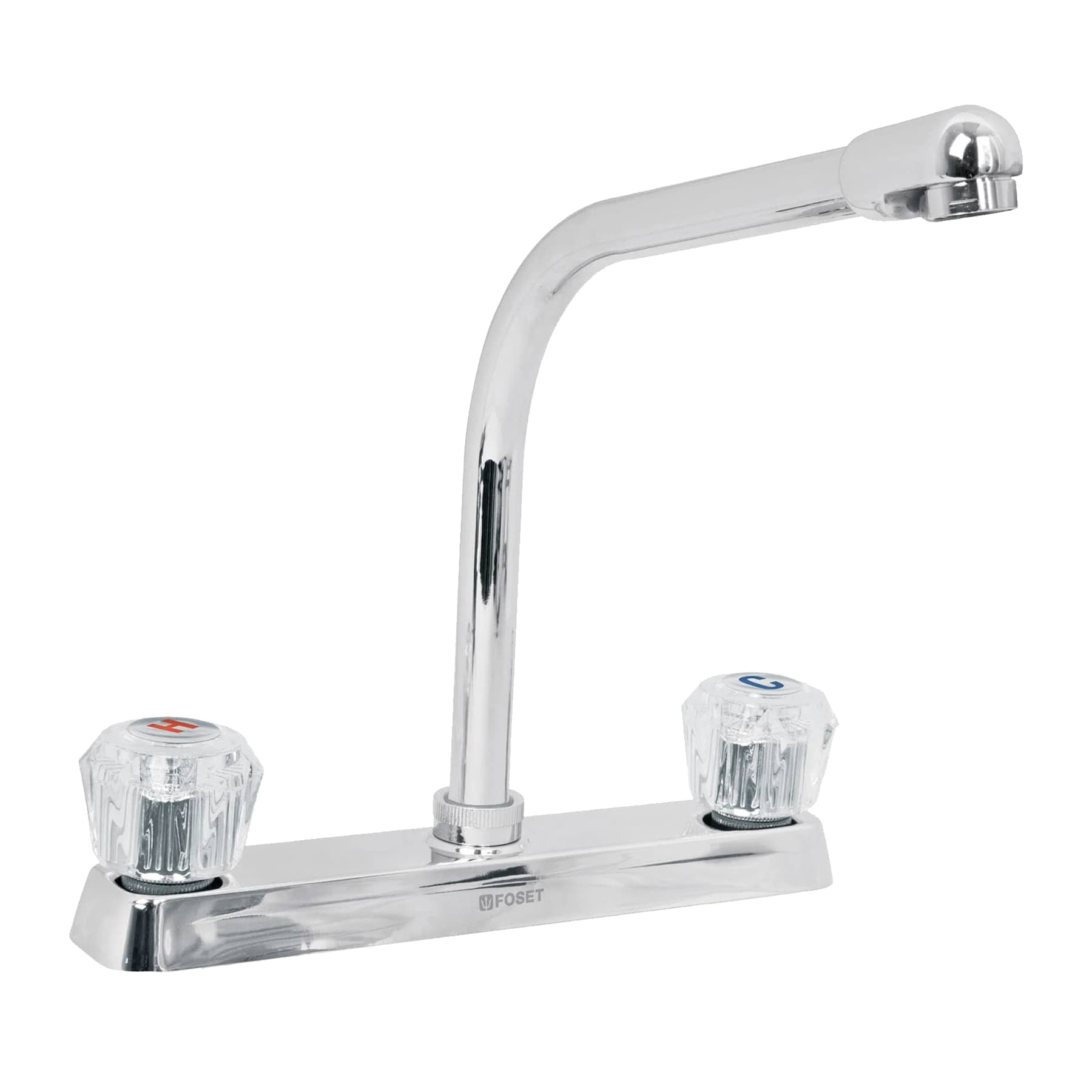 Mezcladora 8" fregadero cromo, cuello cobra, acrílico, BASIC
